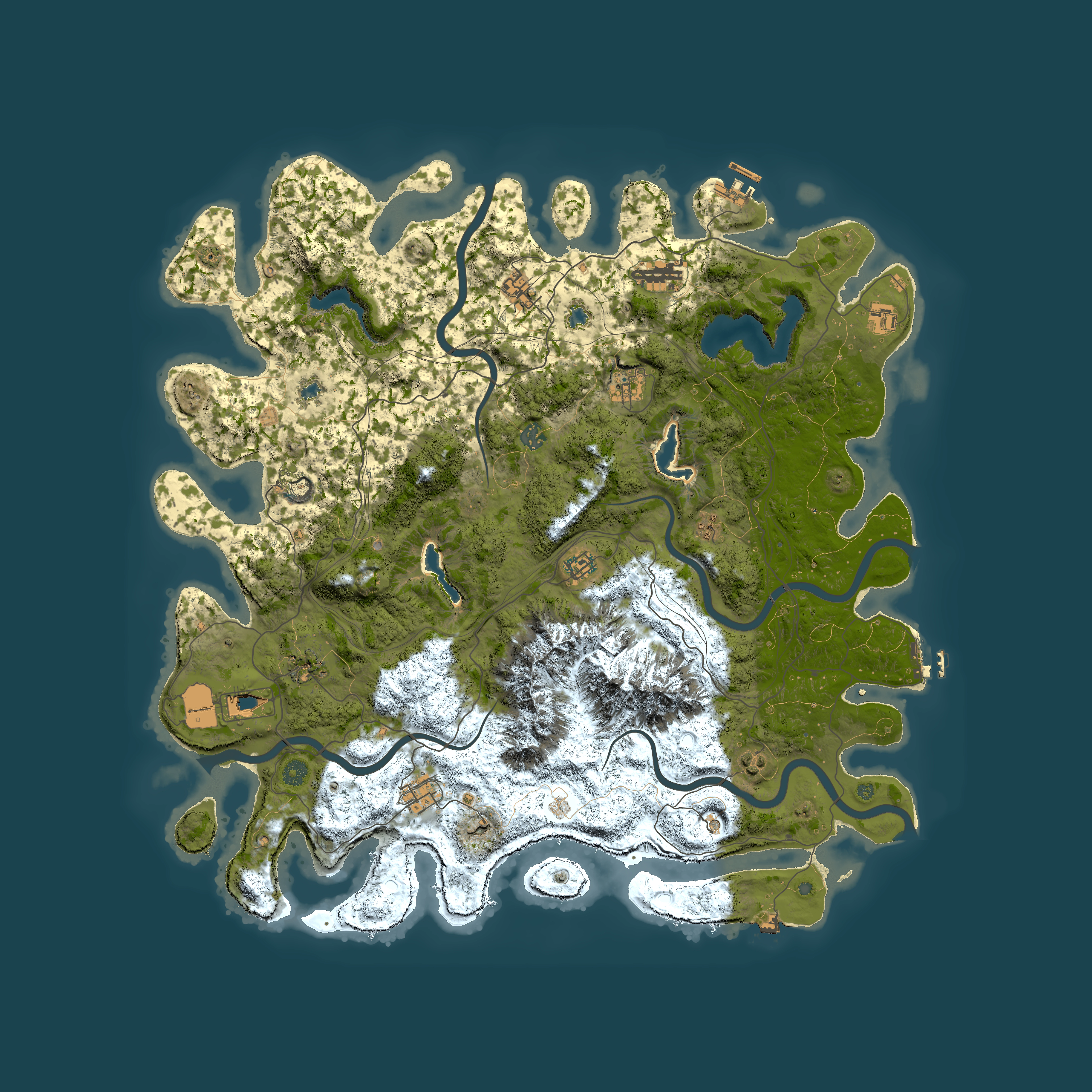 Full top-down render of Rust map seed 418974445, 5100x5100m