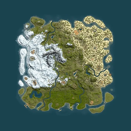 Rust map seed 1302182824, 5600x5600m top-down preview