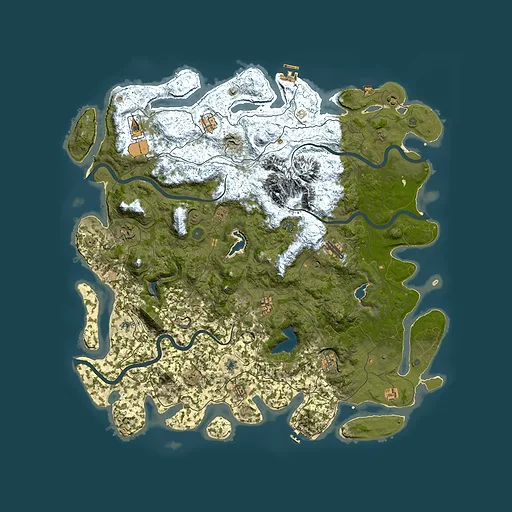 Rust map seed 360917749, 5400x5400m top-down preview