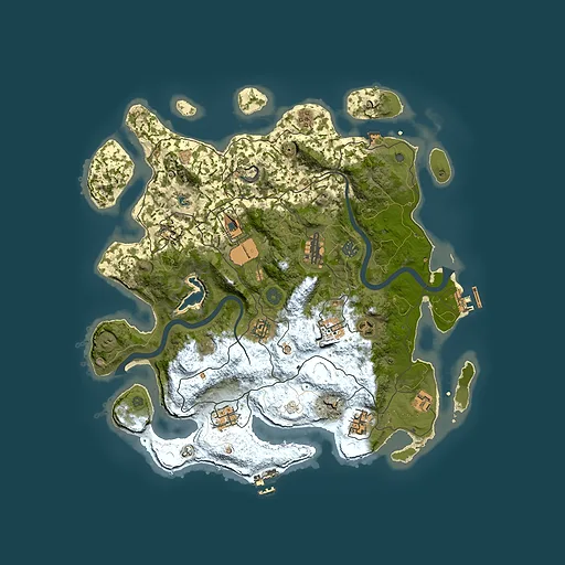 Rust map seed 877416438, 4000x4000m top-down preview