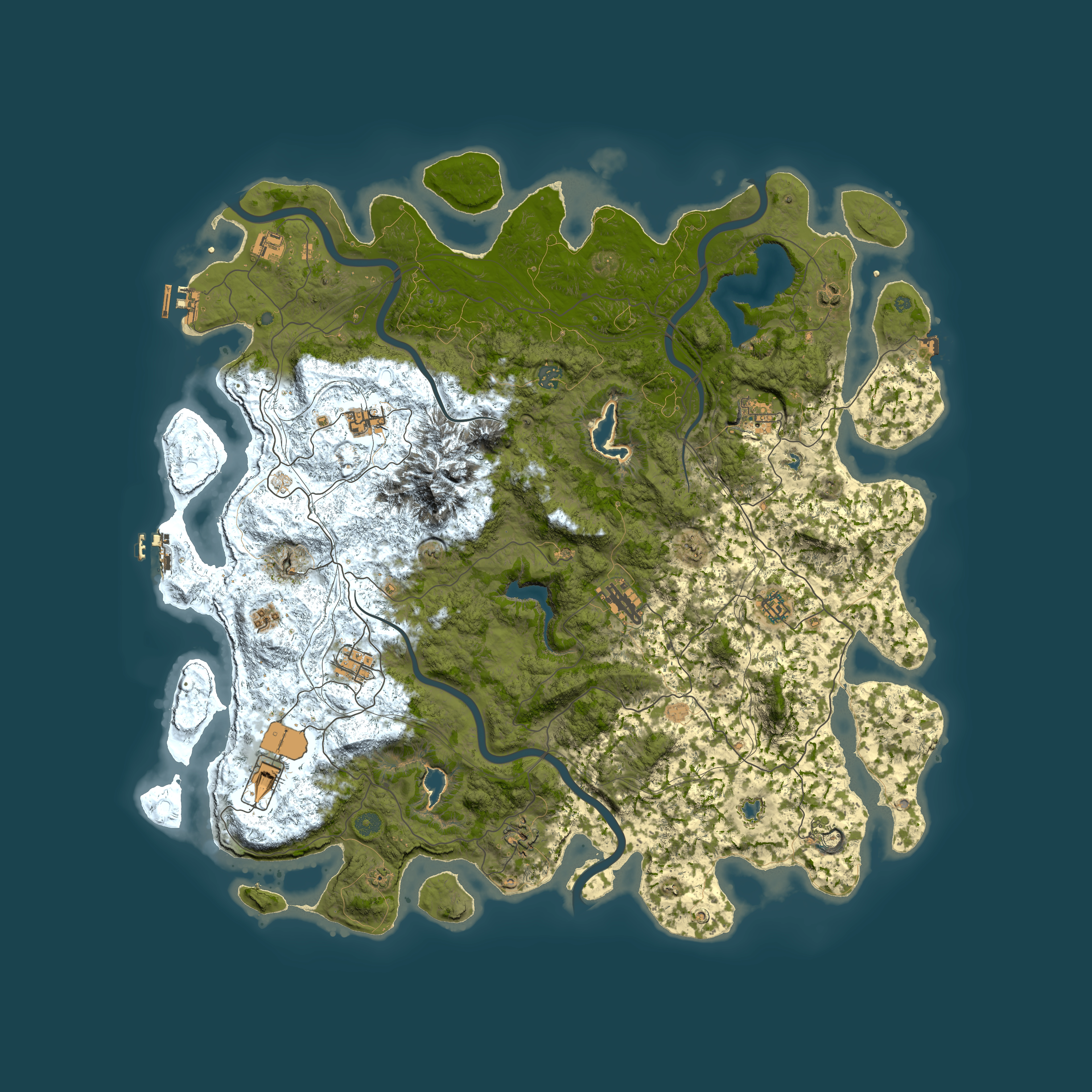 Full top-down render of Rust map seed 1560915364, 5250x5250m