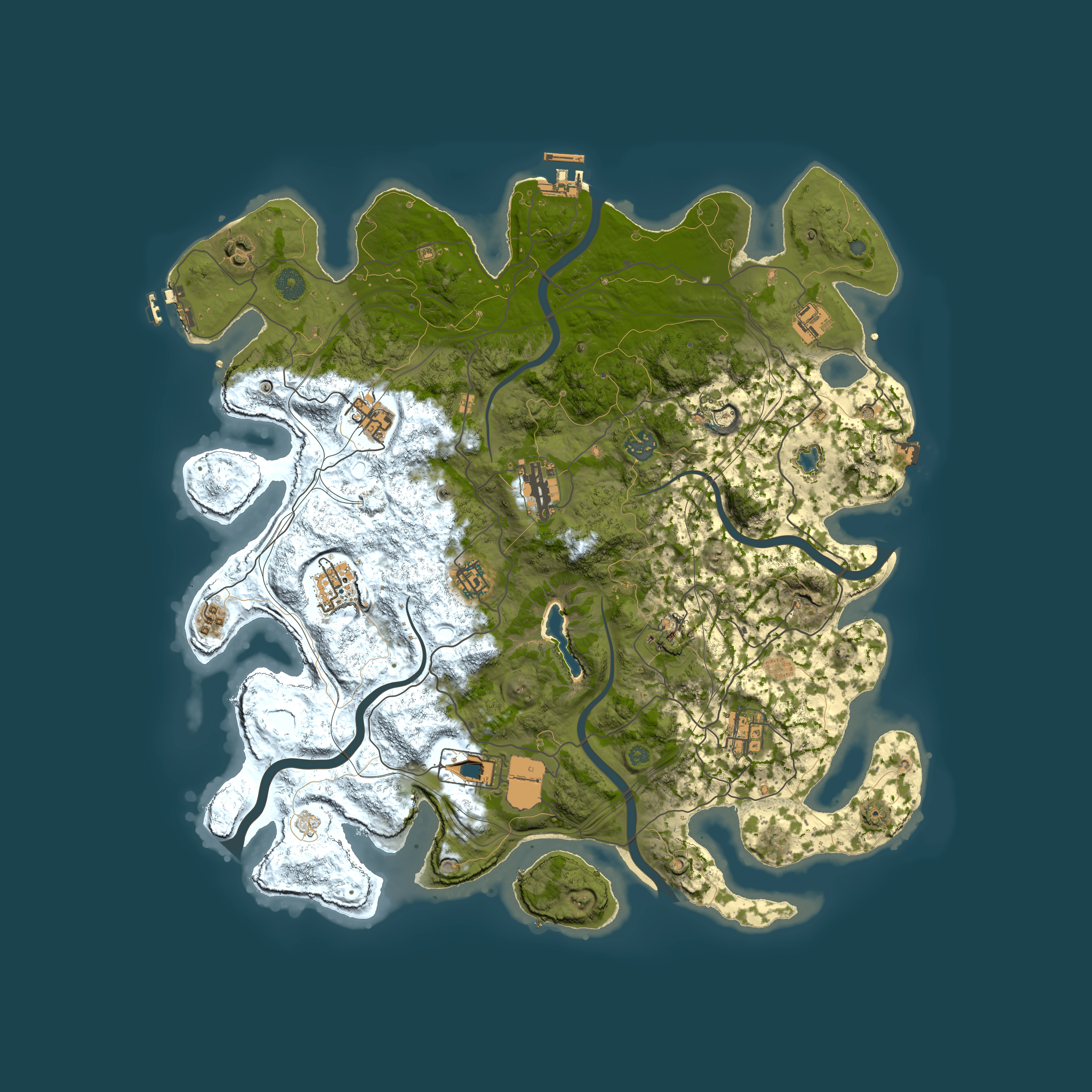 Full top-down render of Rust map seed 166036249, 4250x4250m