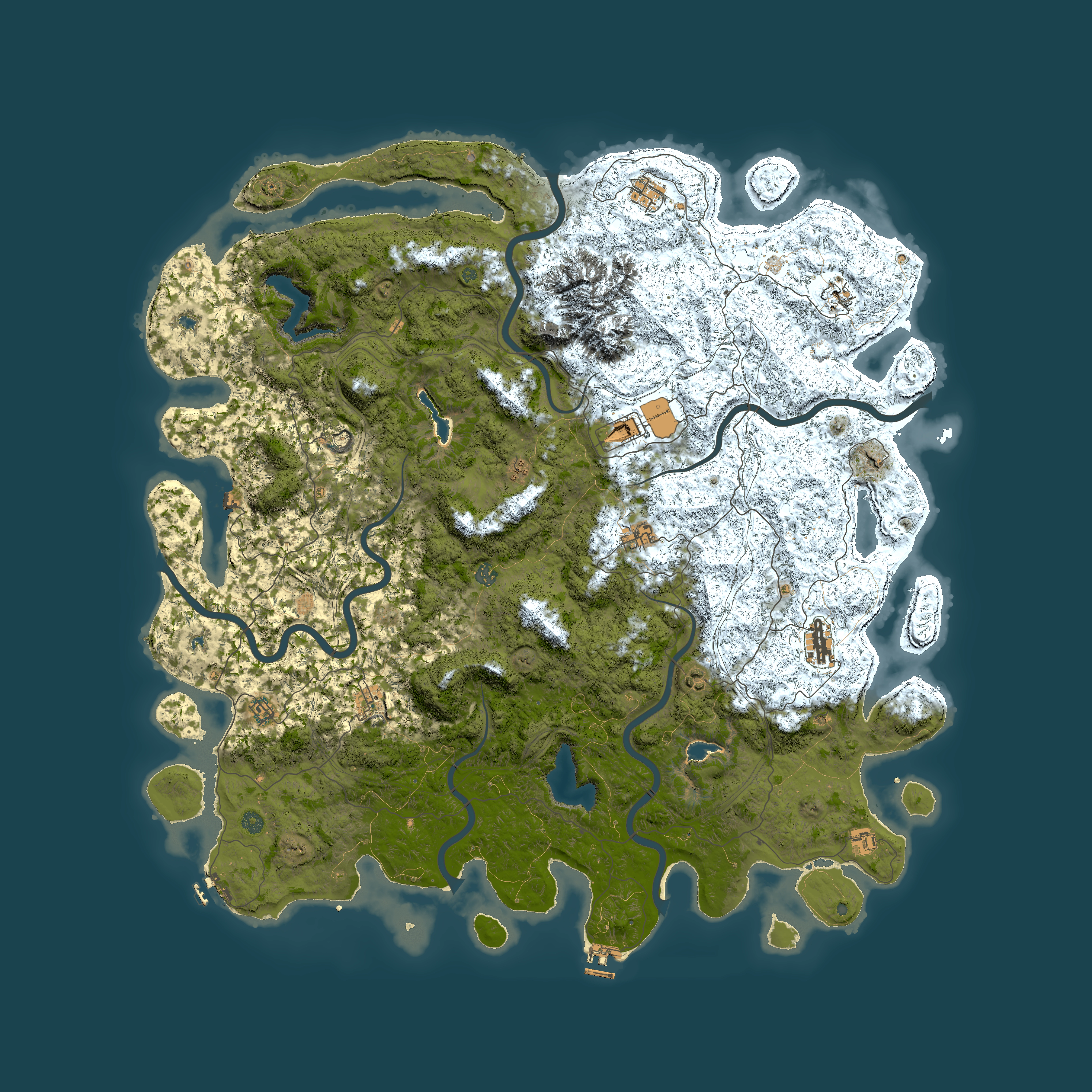 Full top-down render of Rust map seed 205291641, 5900x5900m