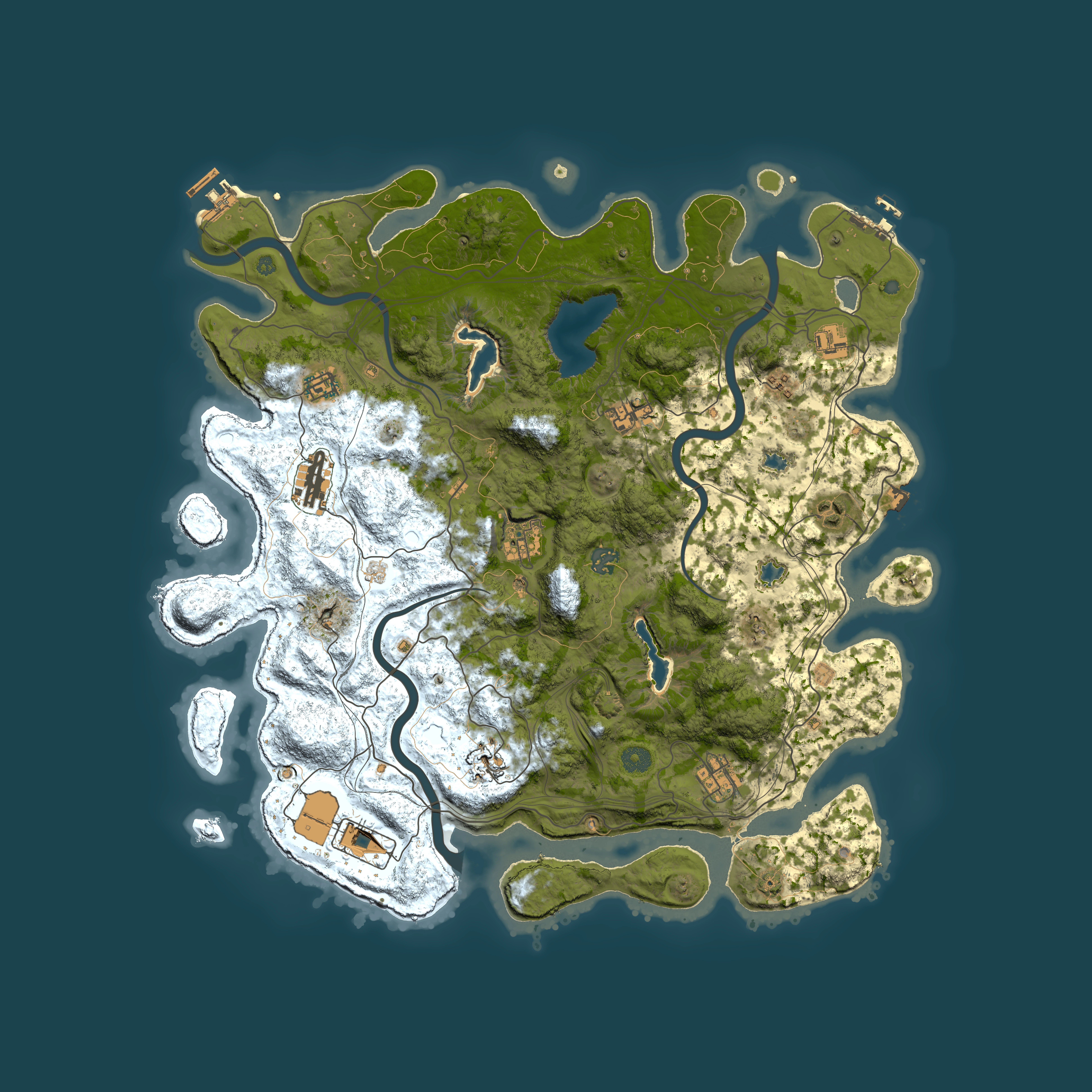 Full top-down render of Rust map seed 811239024, 4500x4500m