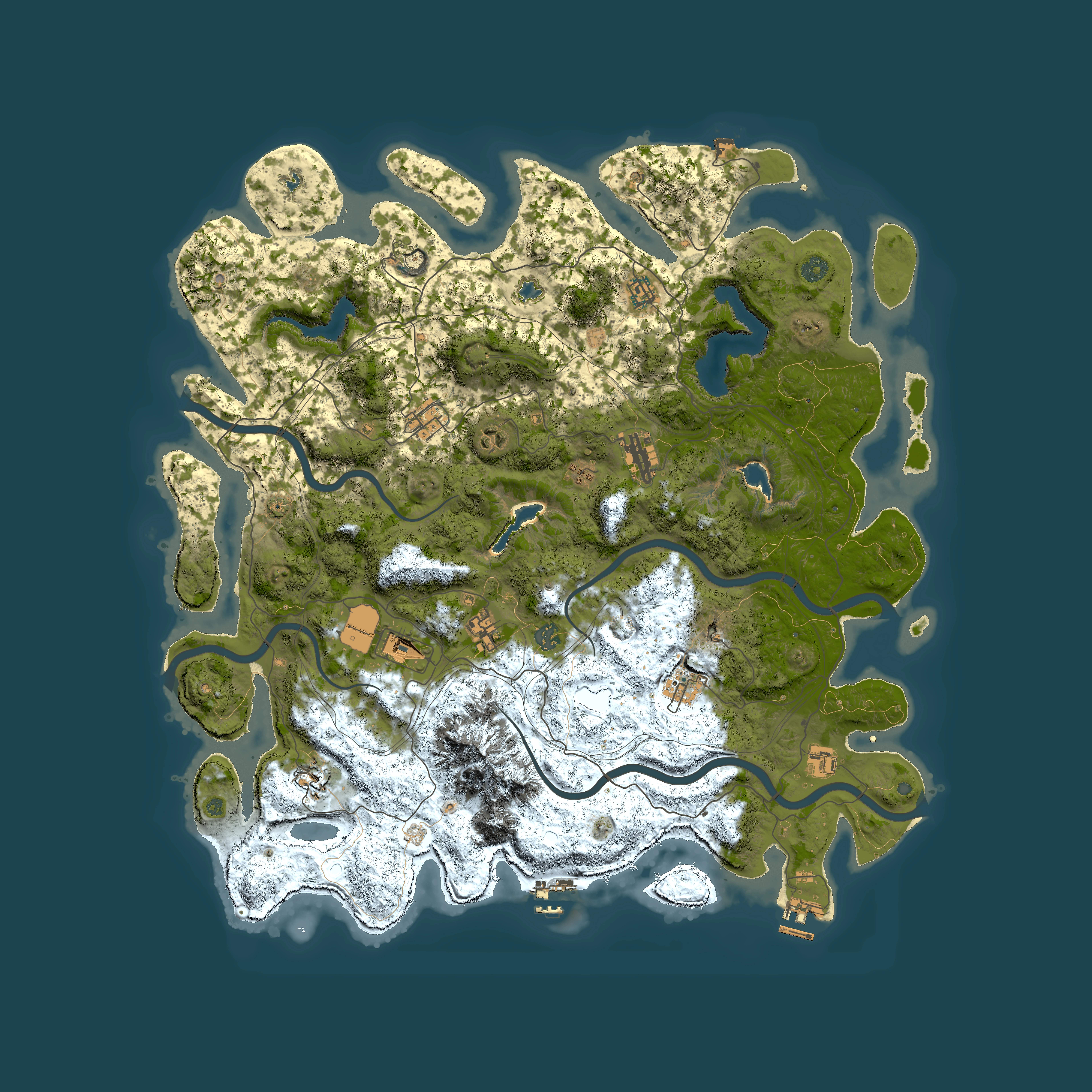 Full top-down render of Rust map seed 1137596846, 5000x5000m