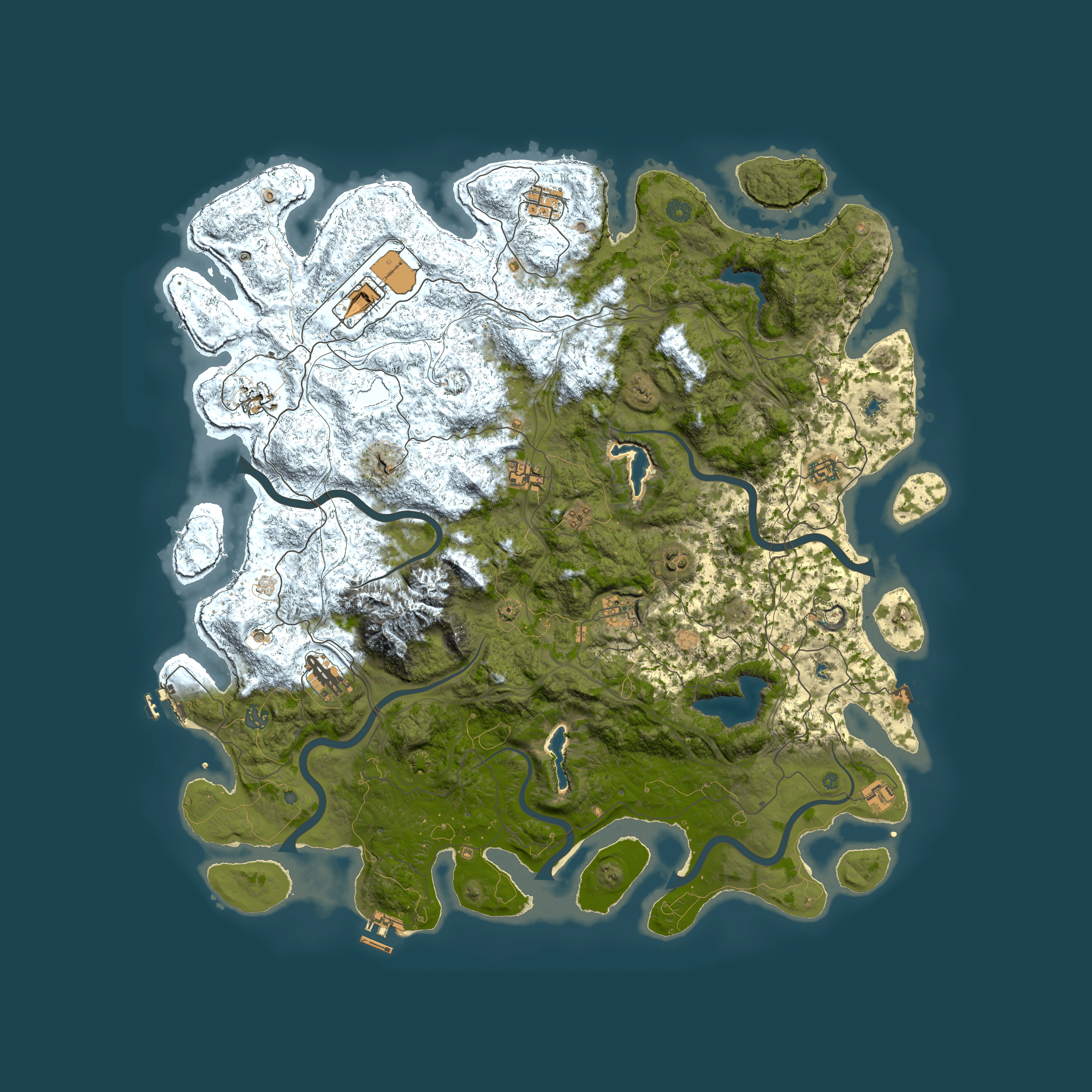 Full top-down render of Rust map seed 1236938042, 5250x5250m