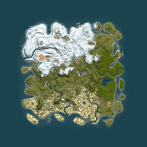 Rust map seed 1505480697, 4900x4900m top-down preview