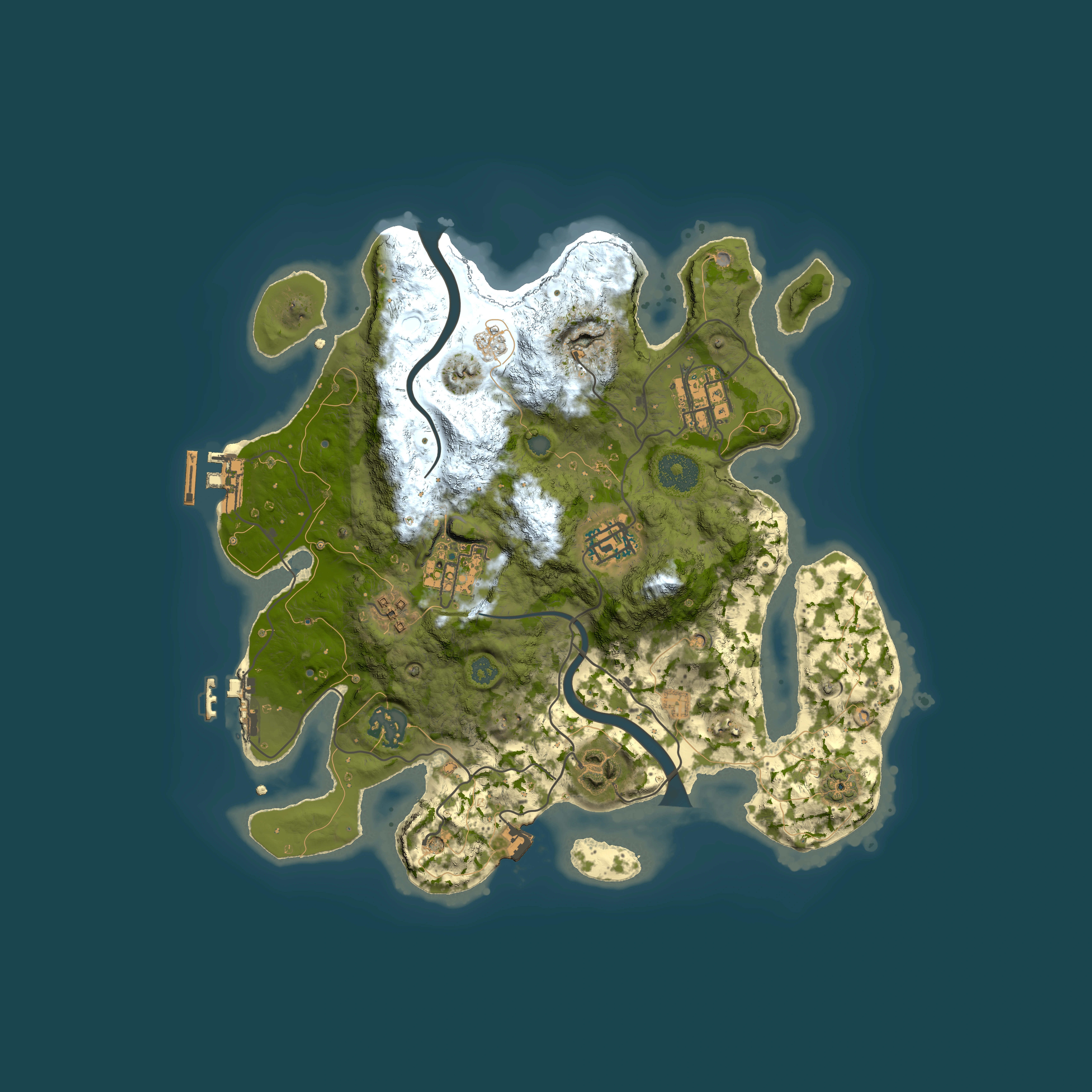 Full top-down render of Rust map seed 76060207, 3000x3000m