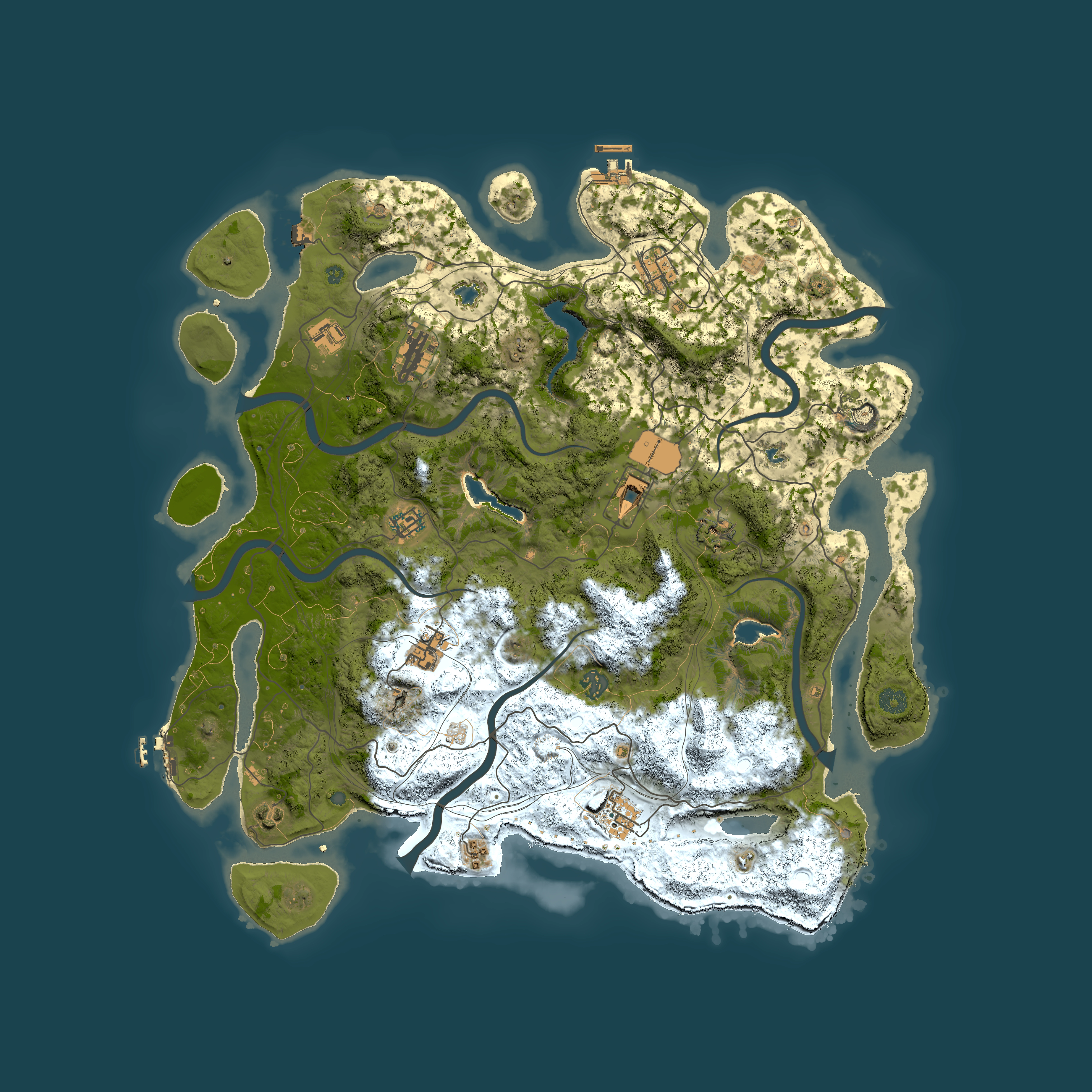 Full top-down render of Rust map seed 2022603675, 4600x4600m