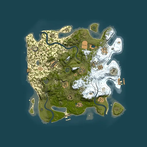 Rust map seed 1015868938, 3650x3650m top-down preview