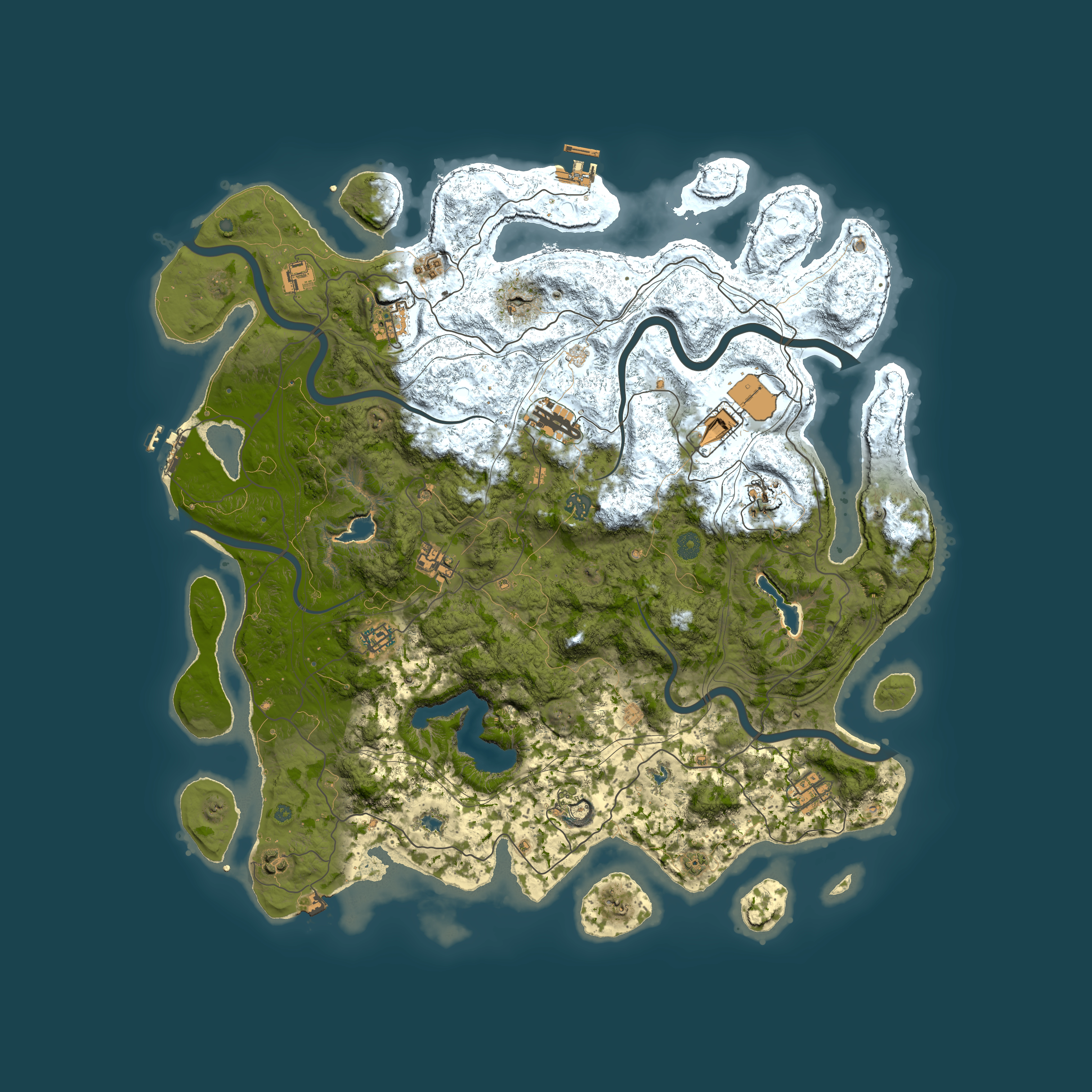 Full top-down render of Rust map seed 1322294819, 4850x4850m