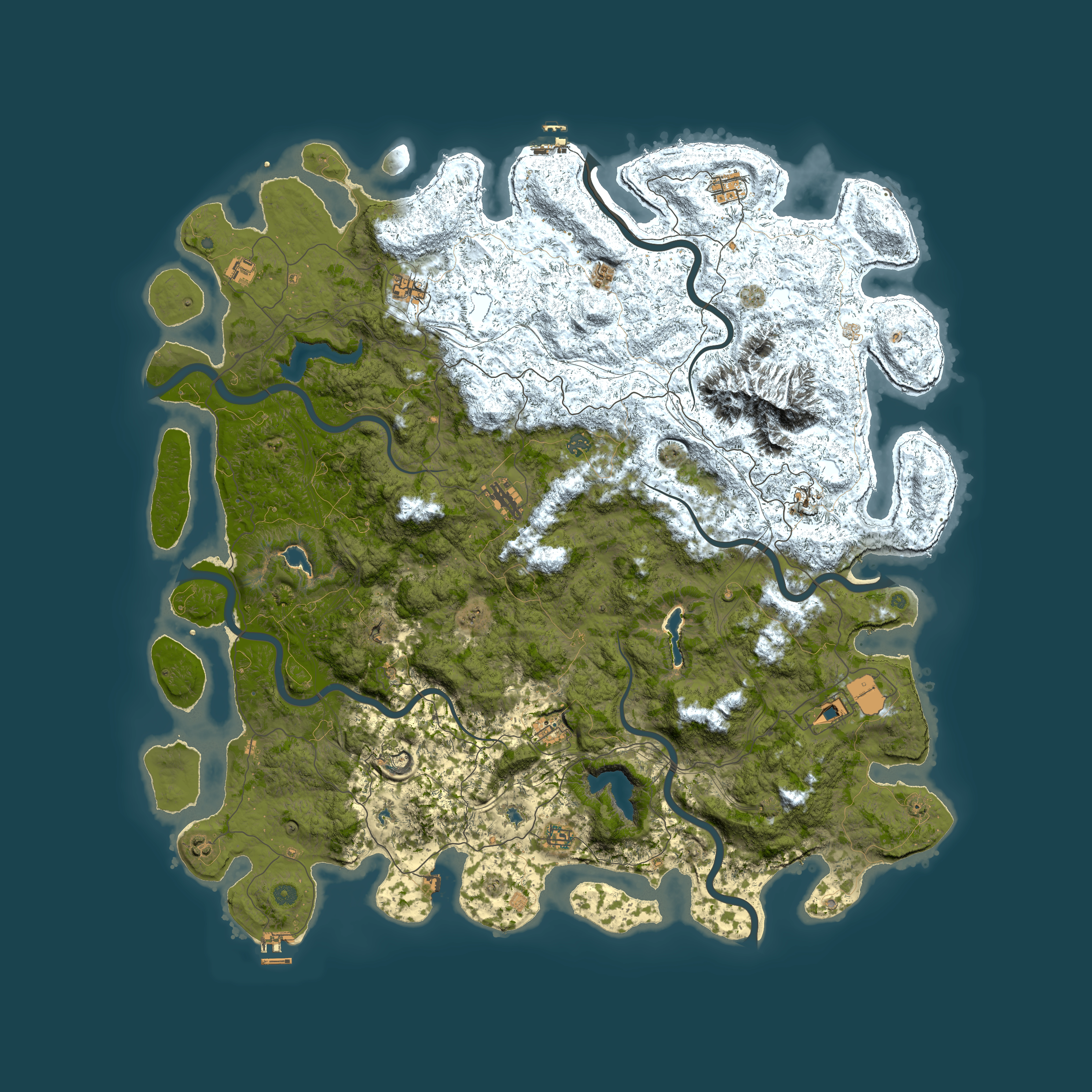 Full top-down render of Rust map seed 1010286444, 5850x5850m