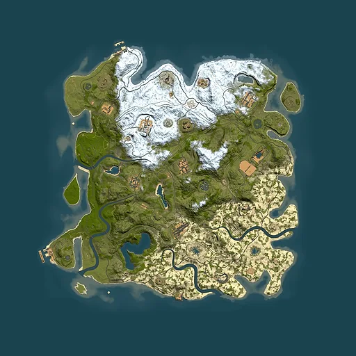 Rust map seed 217693257, 4500x4500m top-down preview