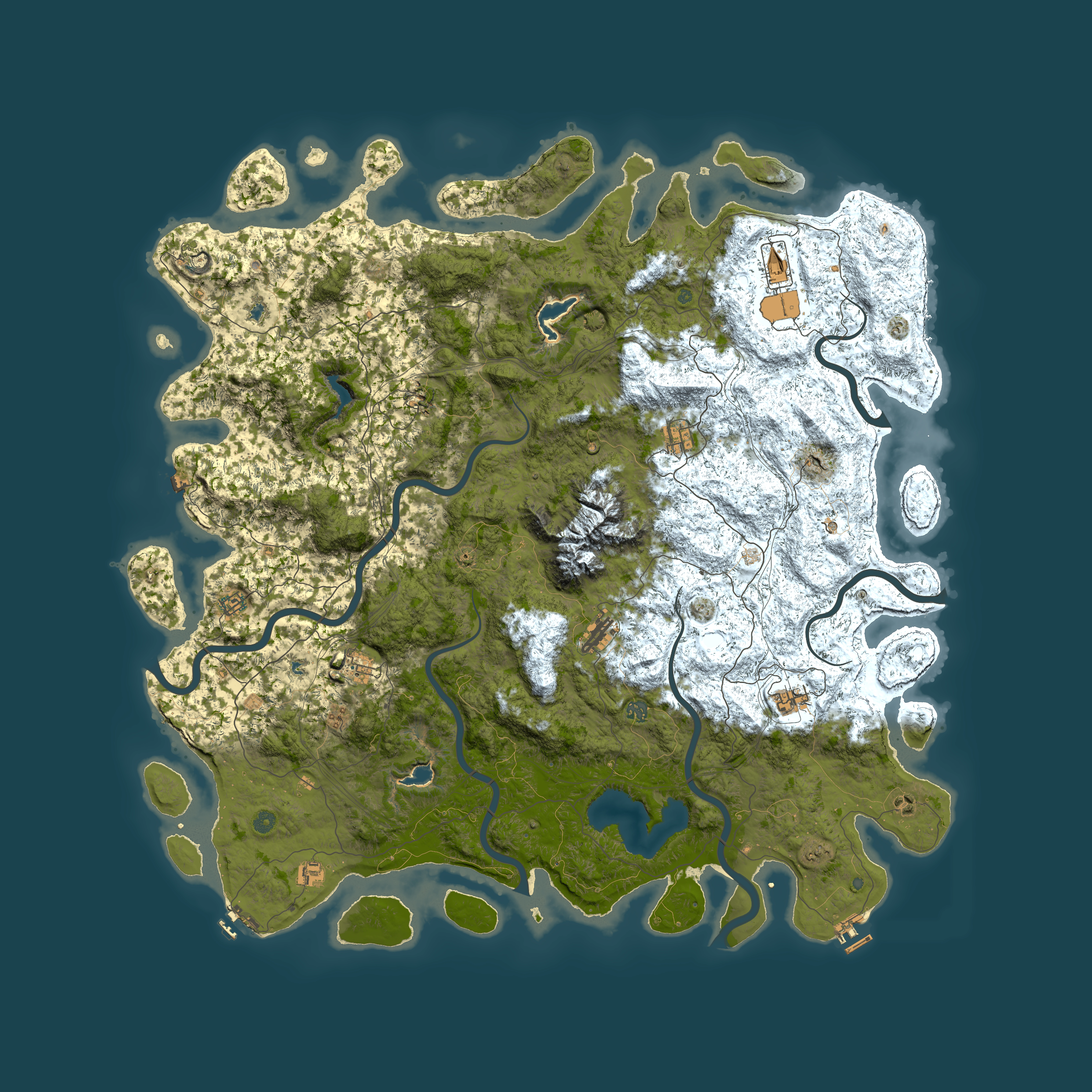 Full top-down render of Rust map seed 1640214740, 6000x6000m