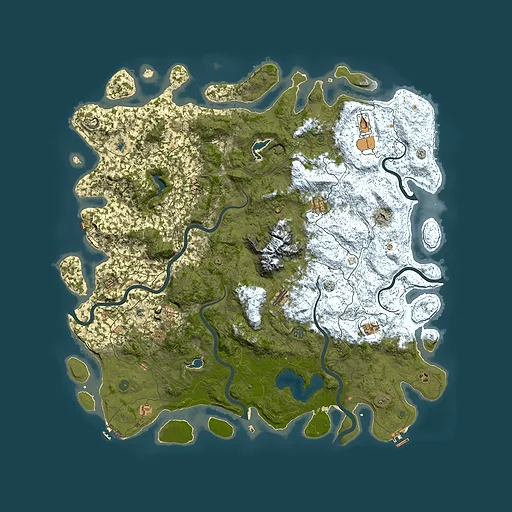 Rust map seed 1640214740, 6000x6000m top-down preview