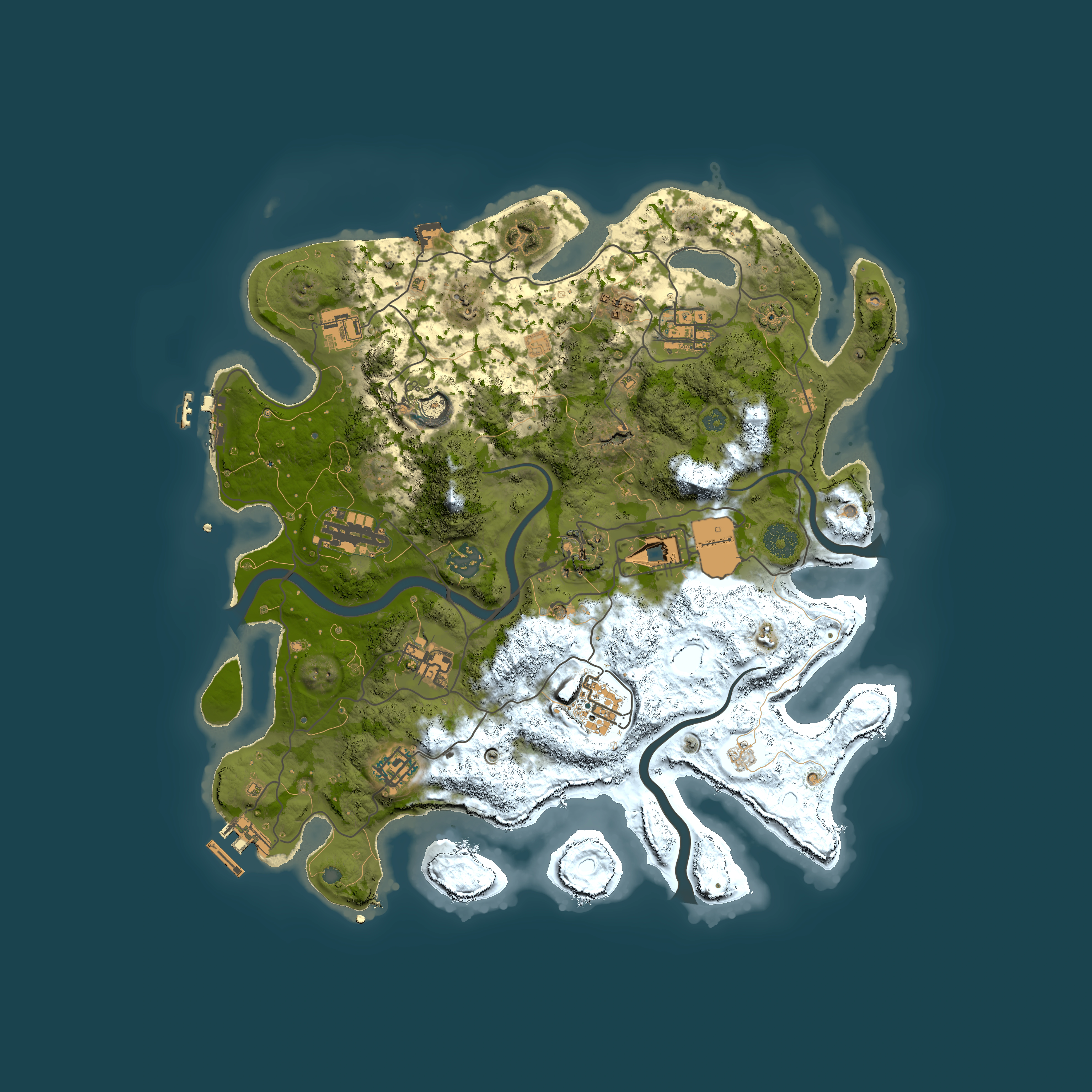 Full top-down render of Rust map seed 1508008426, 3700x3700m