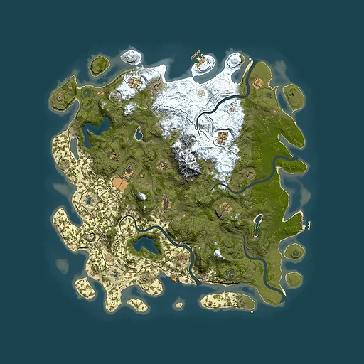 Rust map seed 1734133558, 5000x5000m top-down preview