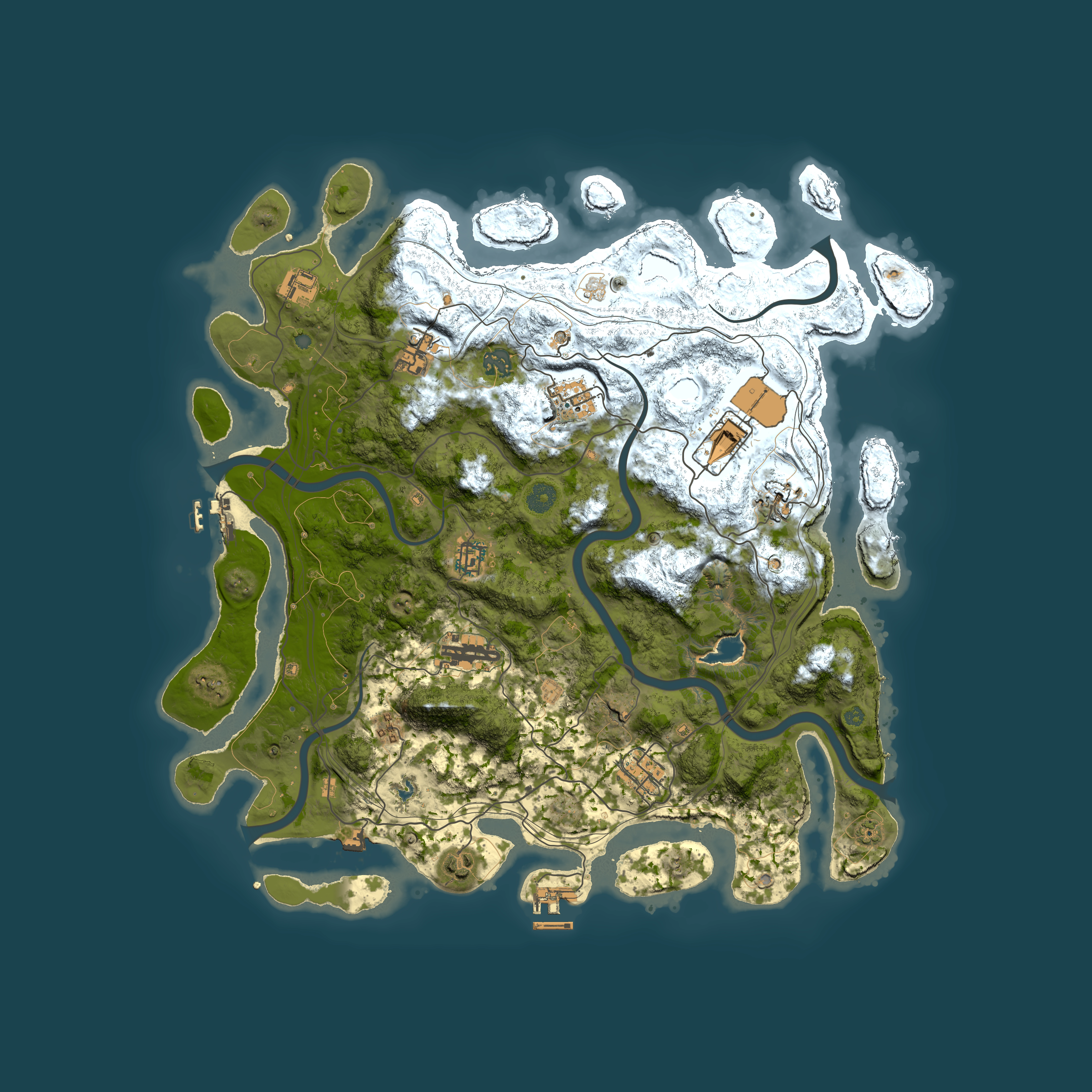 Full top-down render of Rust map seed 4343786, 4300x4300m