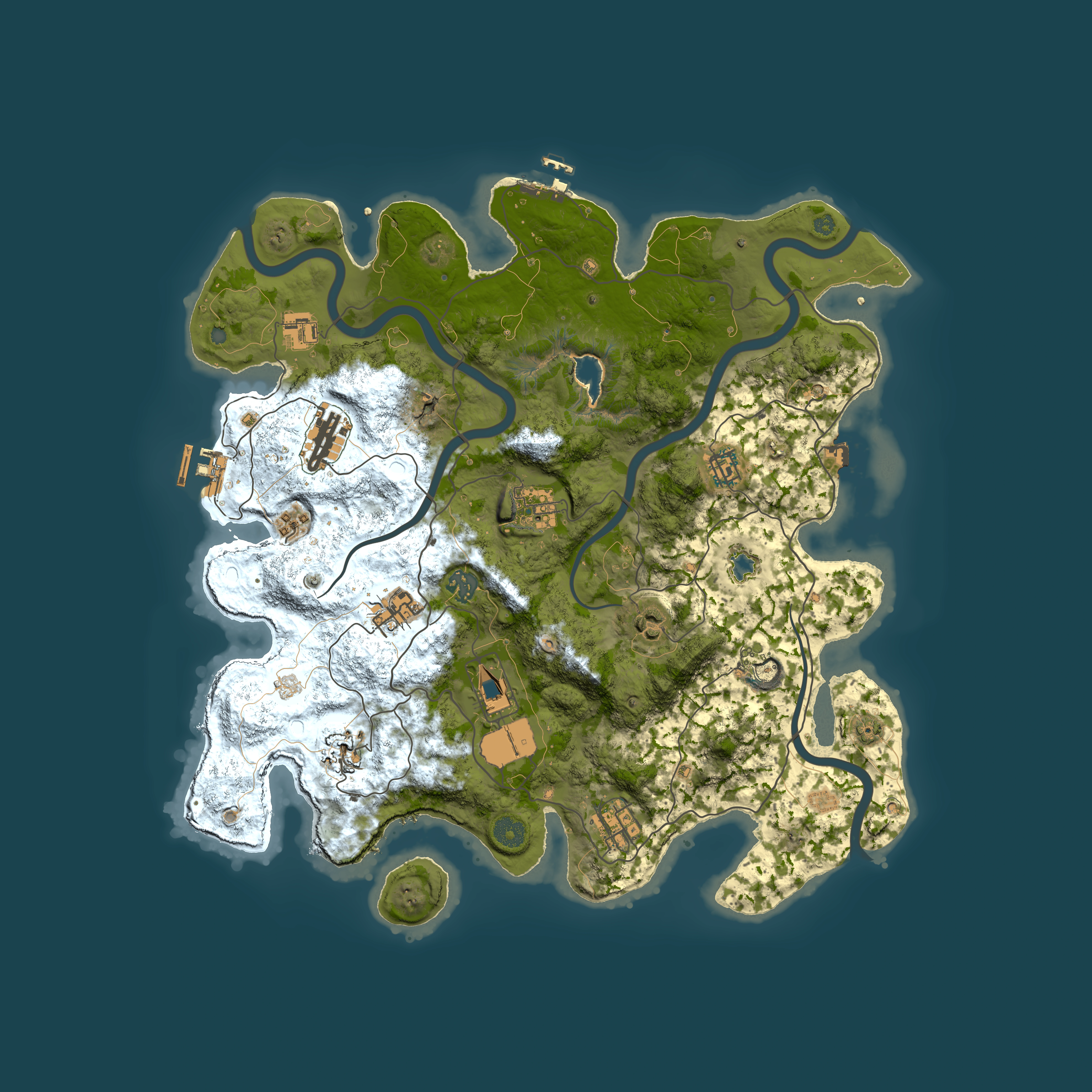 Full top-down render of Rust map seed 446501828, 4050x4050m