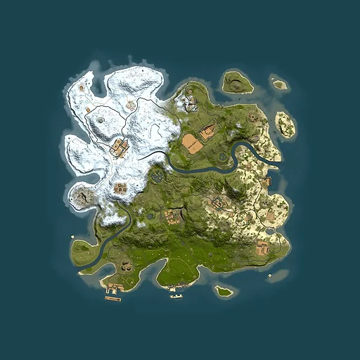 Rust map seed 1352584583, 3500x3500m top-down preview