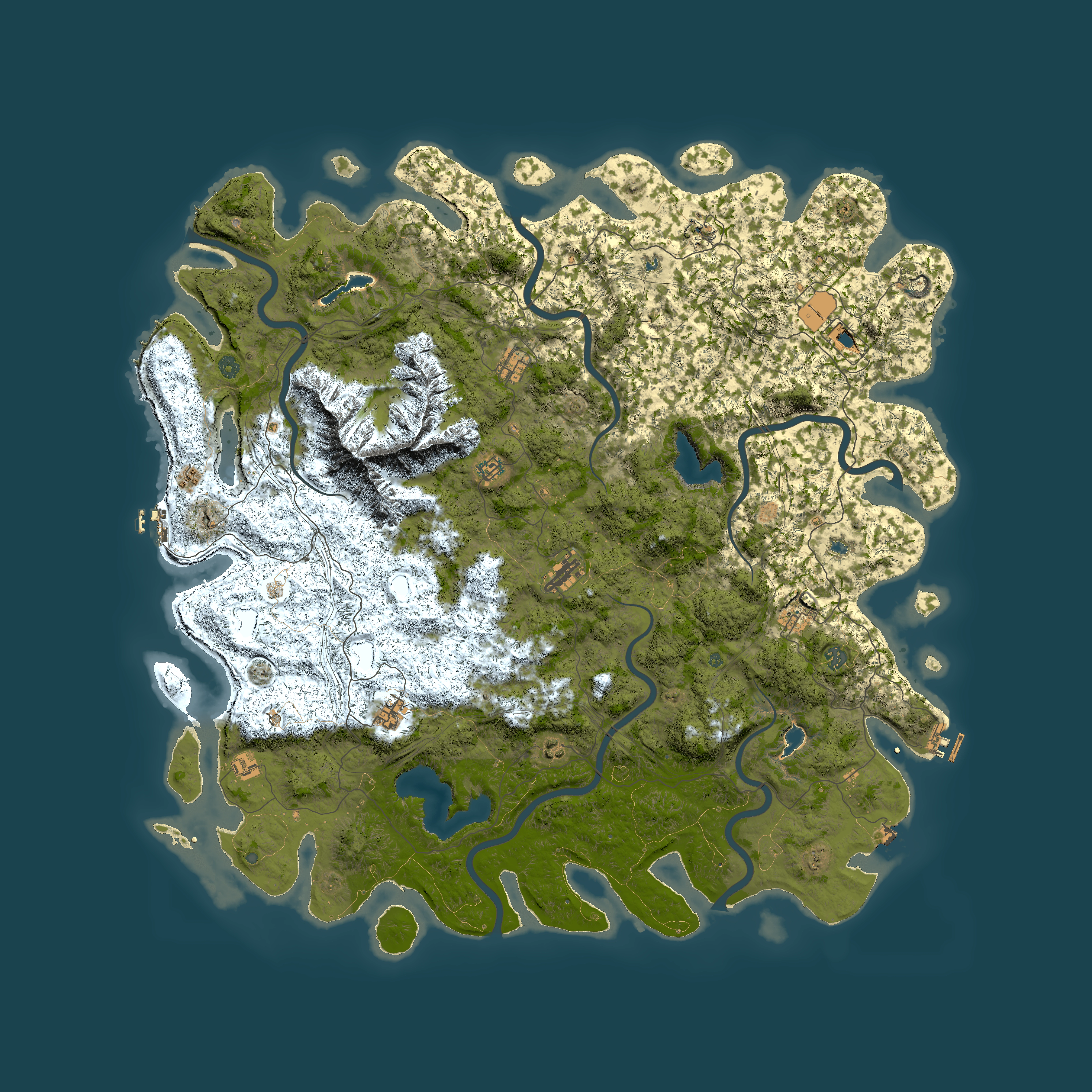 Full top-down render of Rust map seed 162962974, 5950x5950m