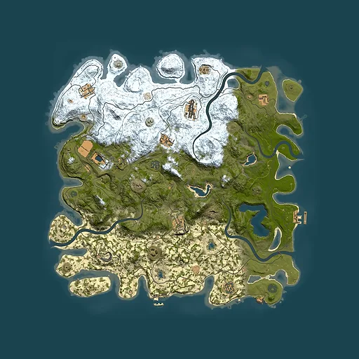 Rust map seed 1624474732, 4600x4600m top-down preview