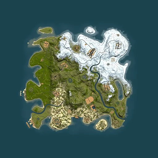 Rust map seed 597507489, 3800x3800m top-down preview