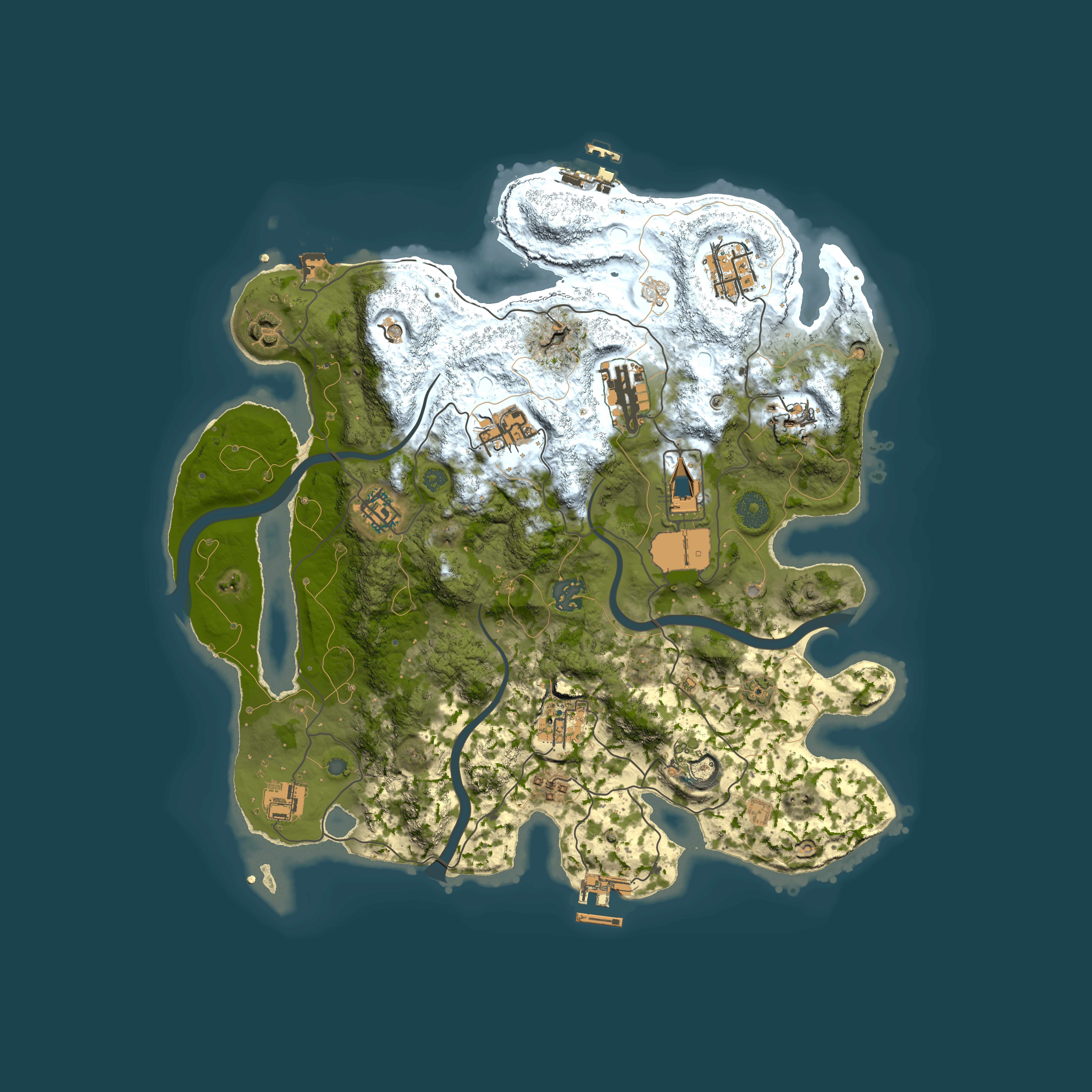 Full top-down render of Rust map seed 2051097274, 3650x3650m
