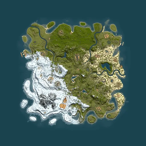 Rust map seed 919752045, 5000x5000m top-down preview