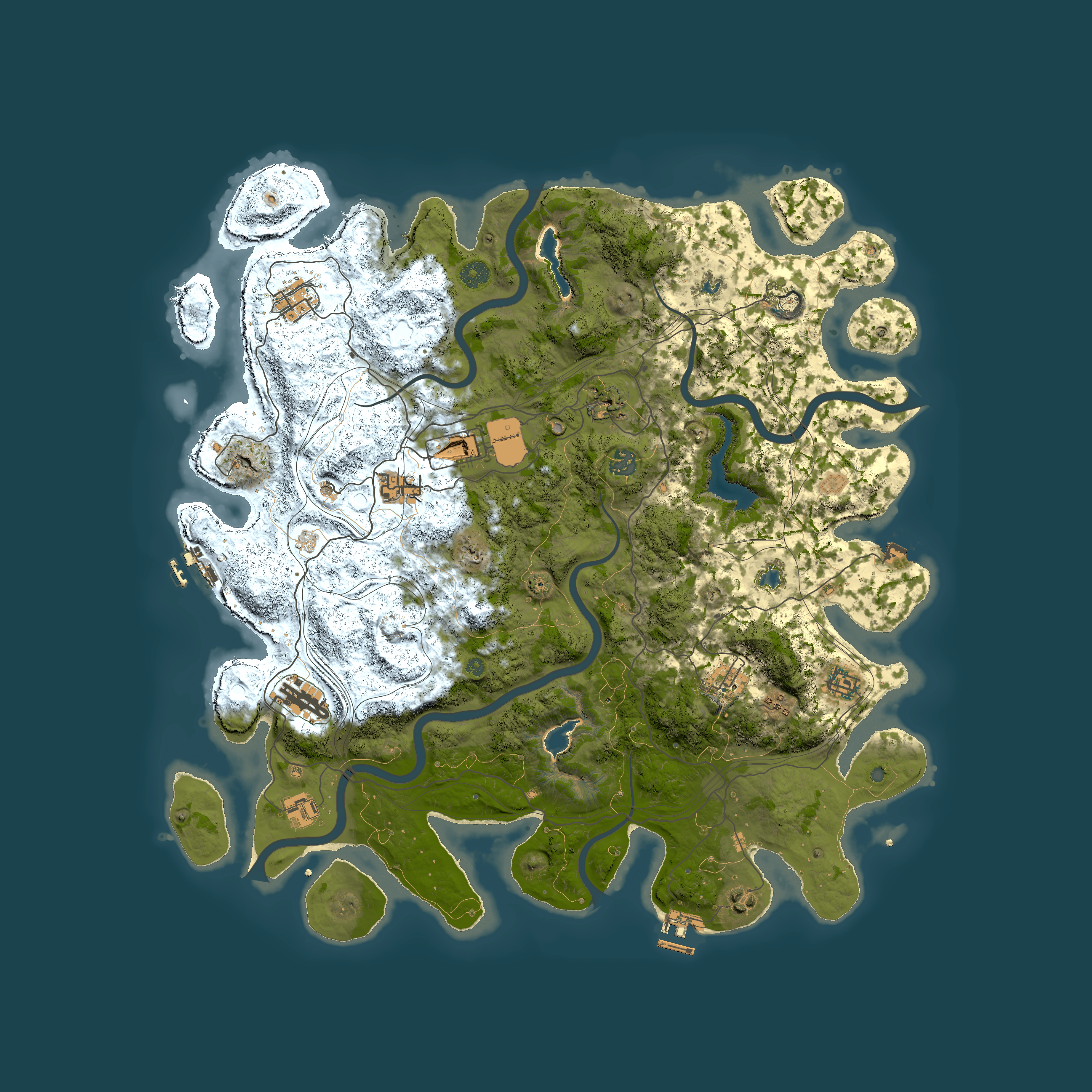 Full top-down render of Rust map seed 1400026354, 4650x4650m