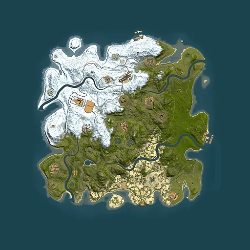 Rust map seed 1623049594, 4350x4350m top-down preview