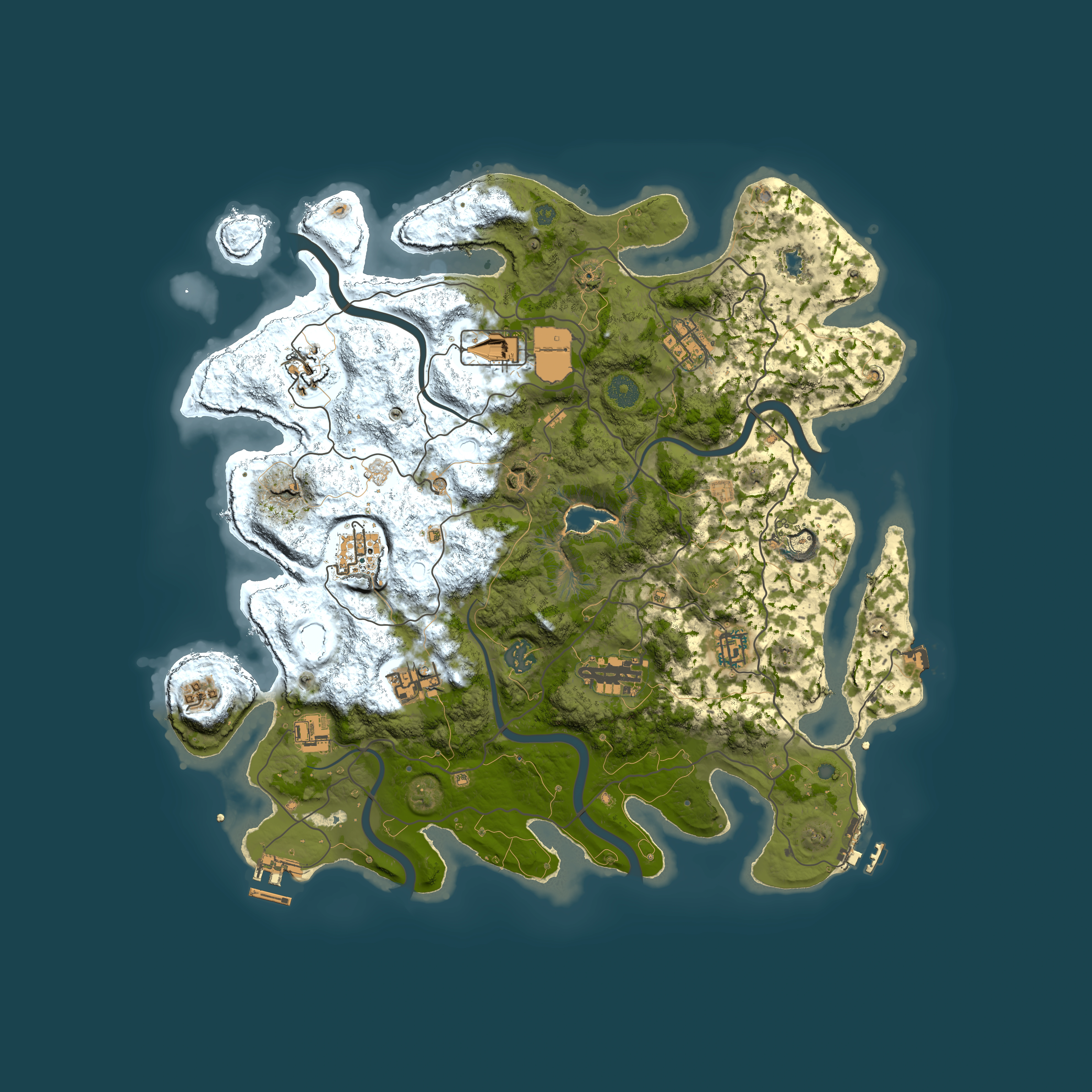 Full top-down render of Rust map seed 951085730, 4000x4000m