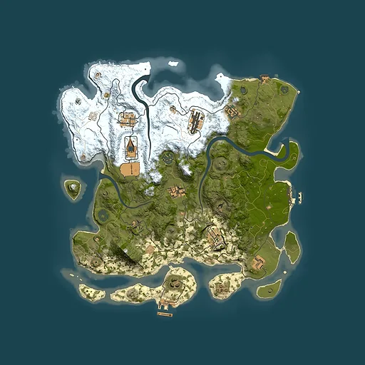 Rust map seed 993172511, 3700x3700m top-down preview