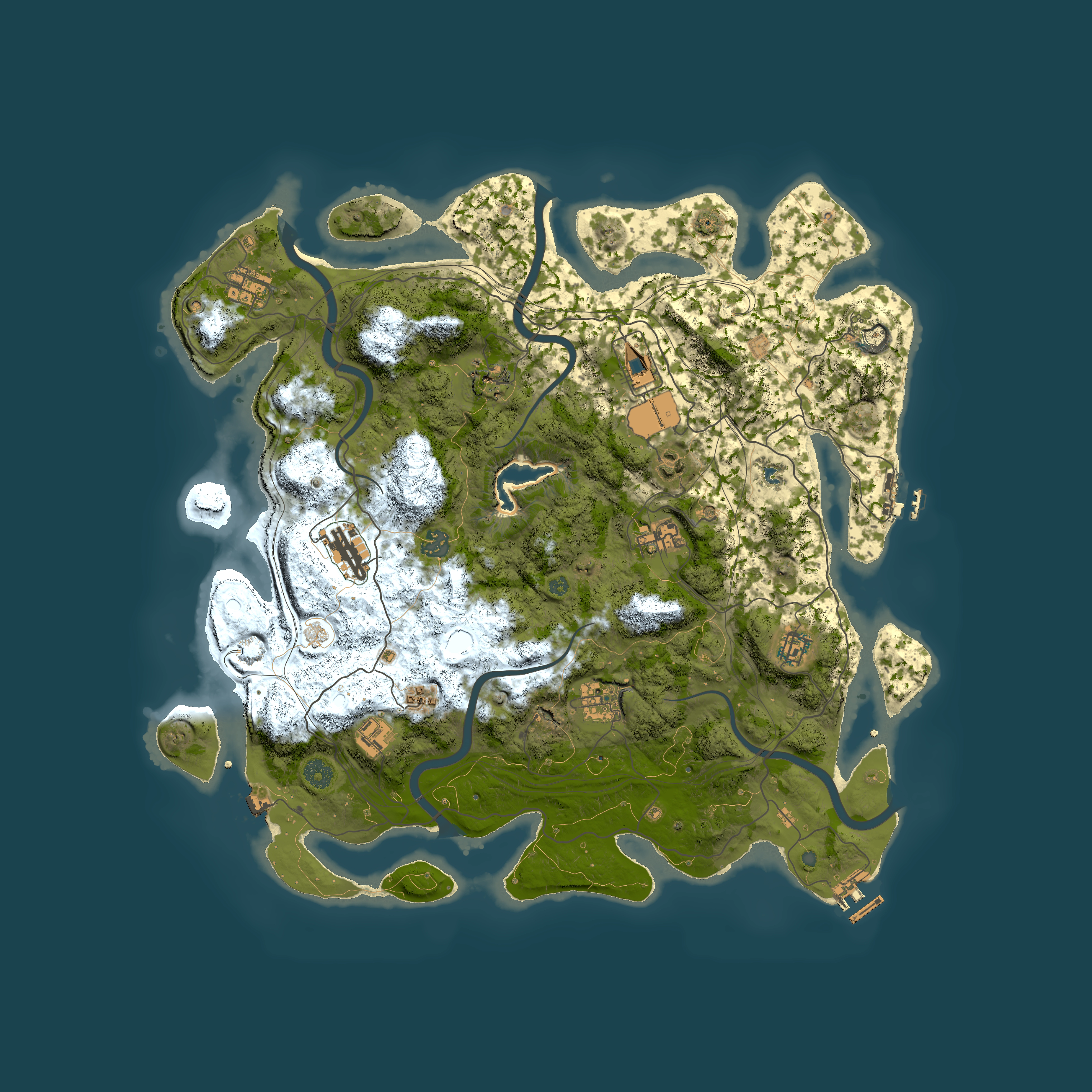Full top-down render of Rust map seed 1311148743, 4400x4400m