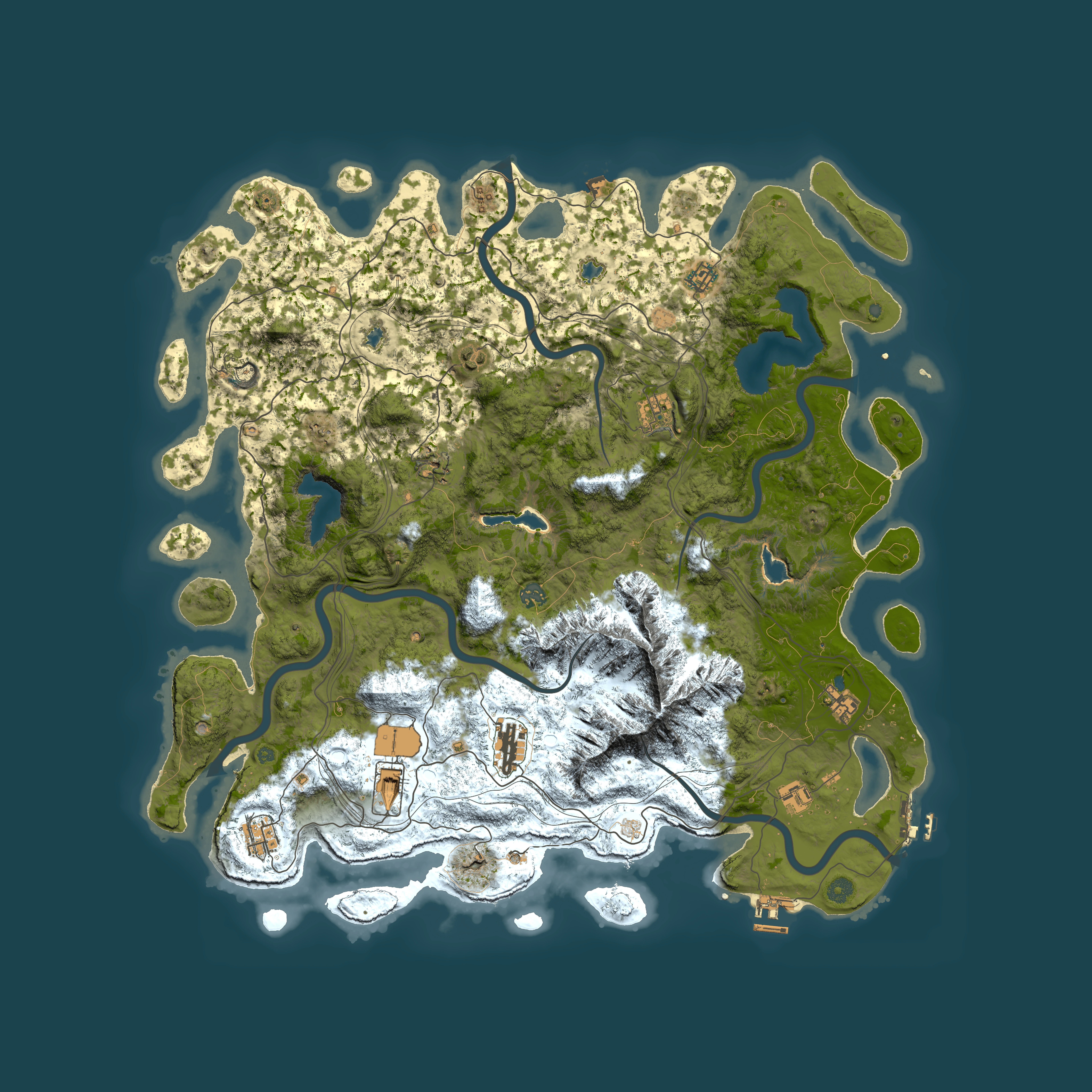 Full top-down render of Rust map seed 1518991826, 5100x5100m
