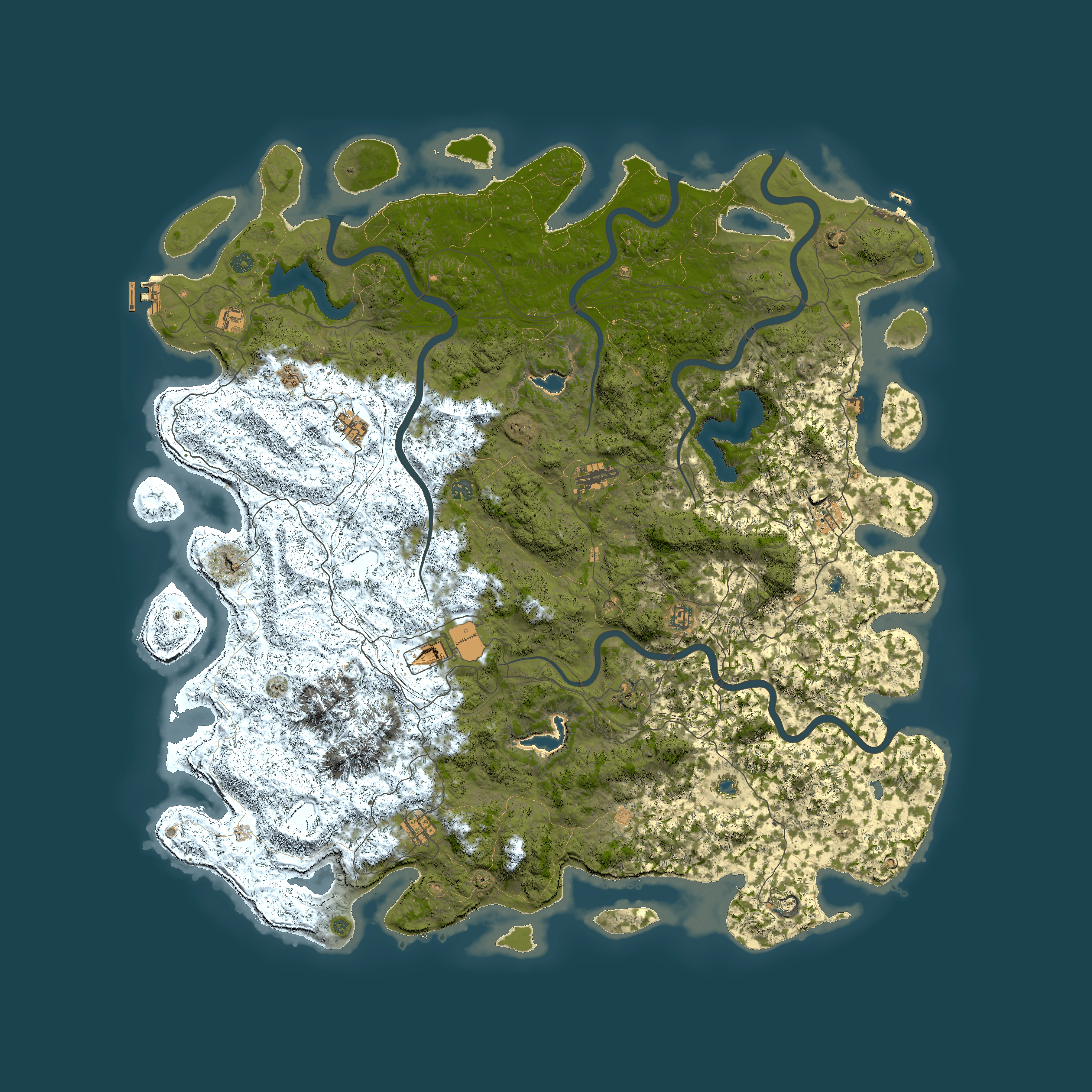 Full top-down render of Rust map seed 356113529, 6000x6000m