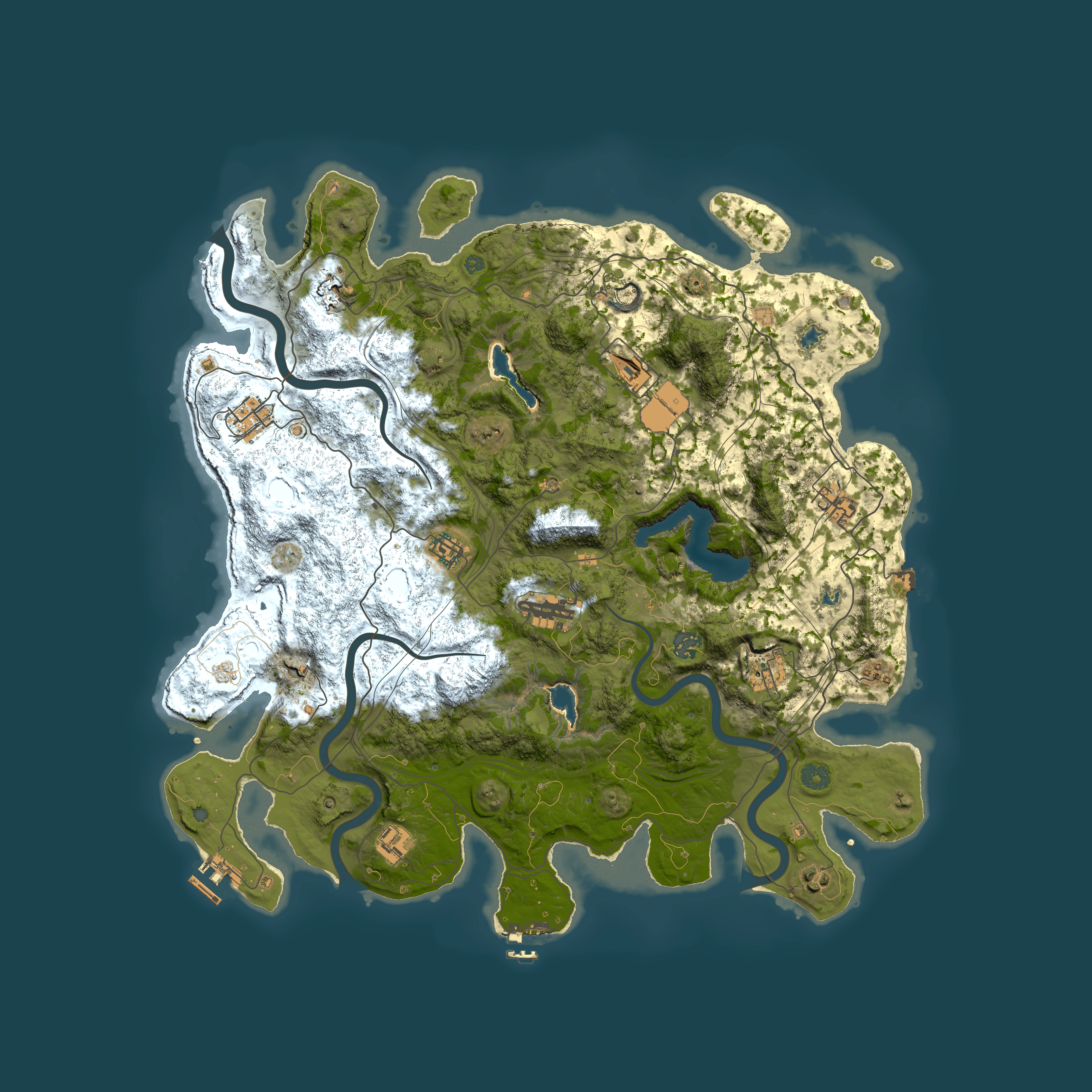 Full top-down render of Rust map seed 47463886, 4500x4500m