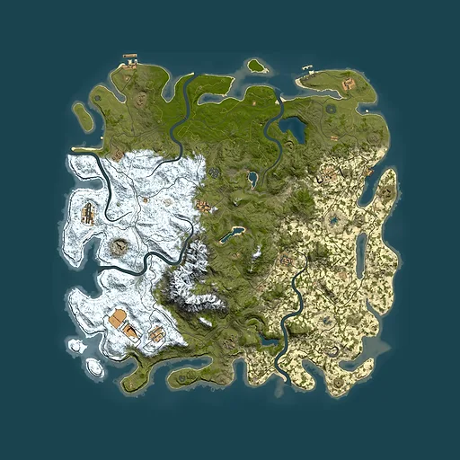 Rust map seed 835875448, 5350x5350m top-down preview