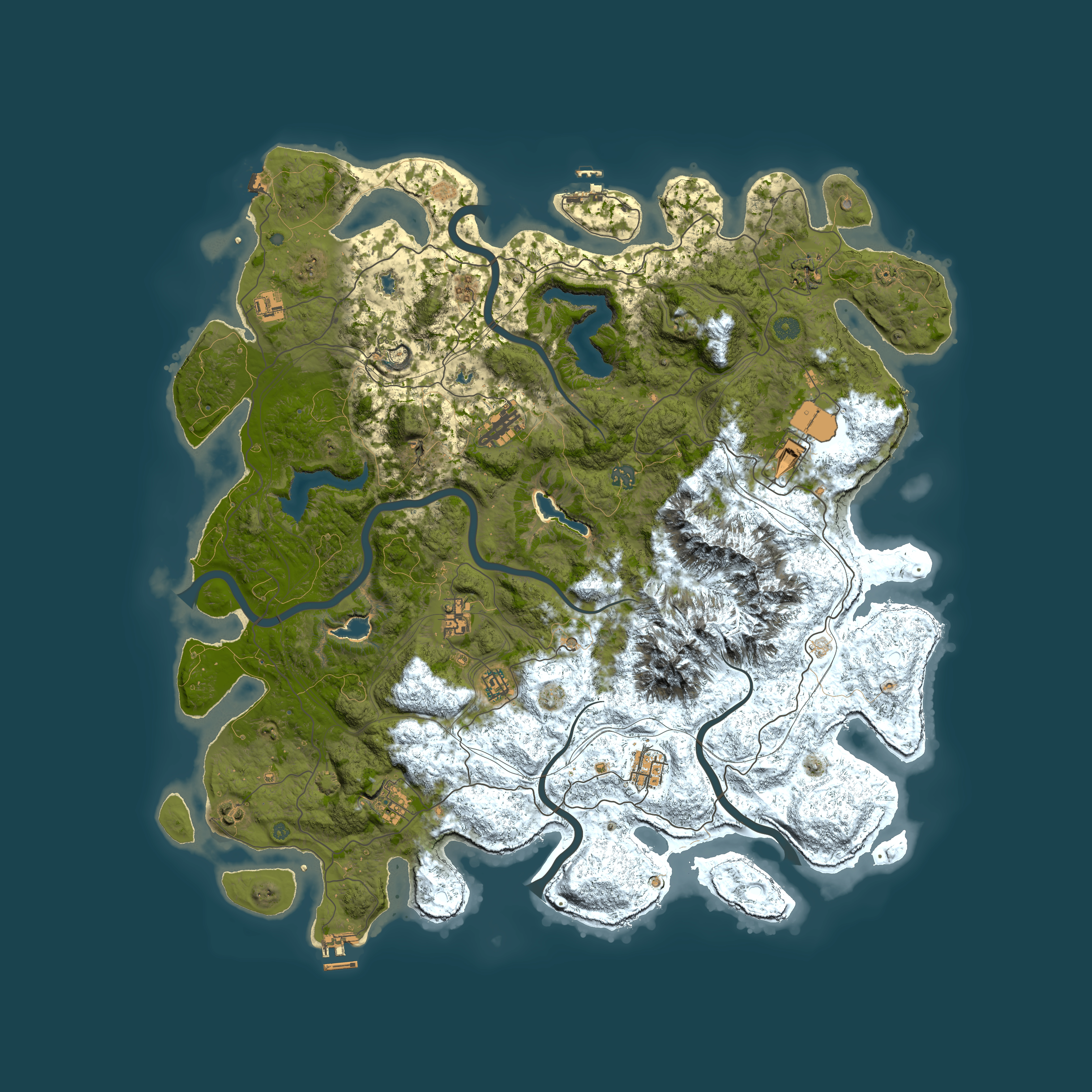 Full top-down render of Rust map seed 162898070, 5150x5150m