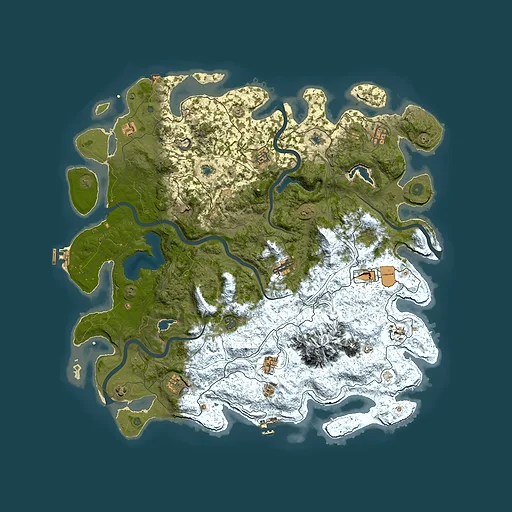 Rust map seed 1493360648, 5200x5200m top-down preview