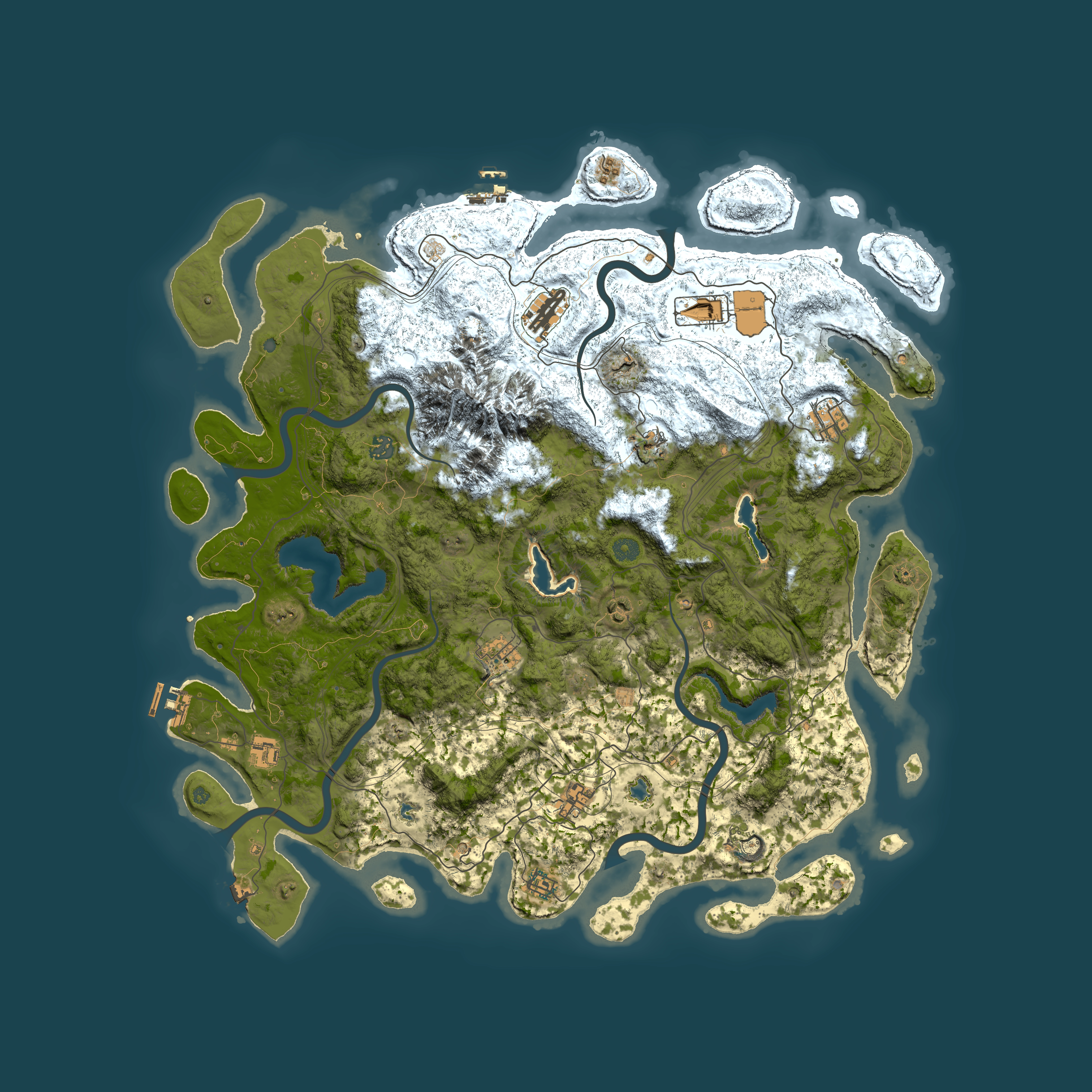 Full top-down render of Rust map seed 852417085, 5050x5050m