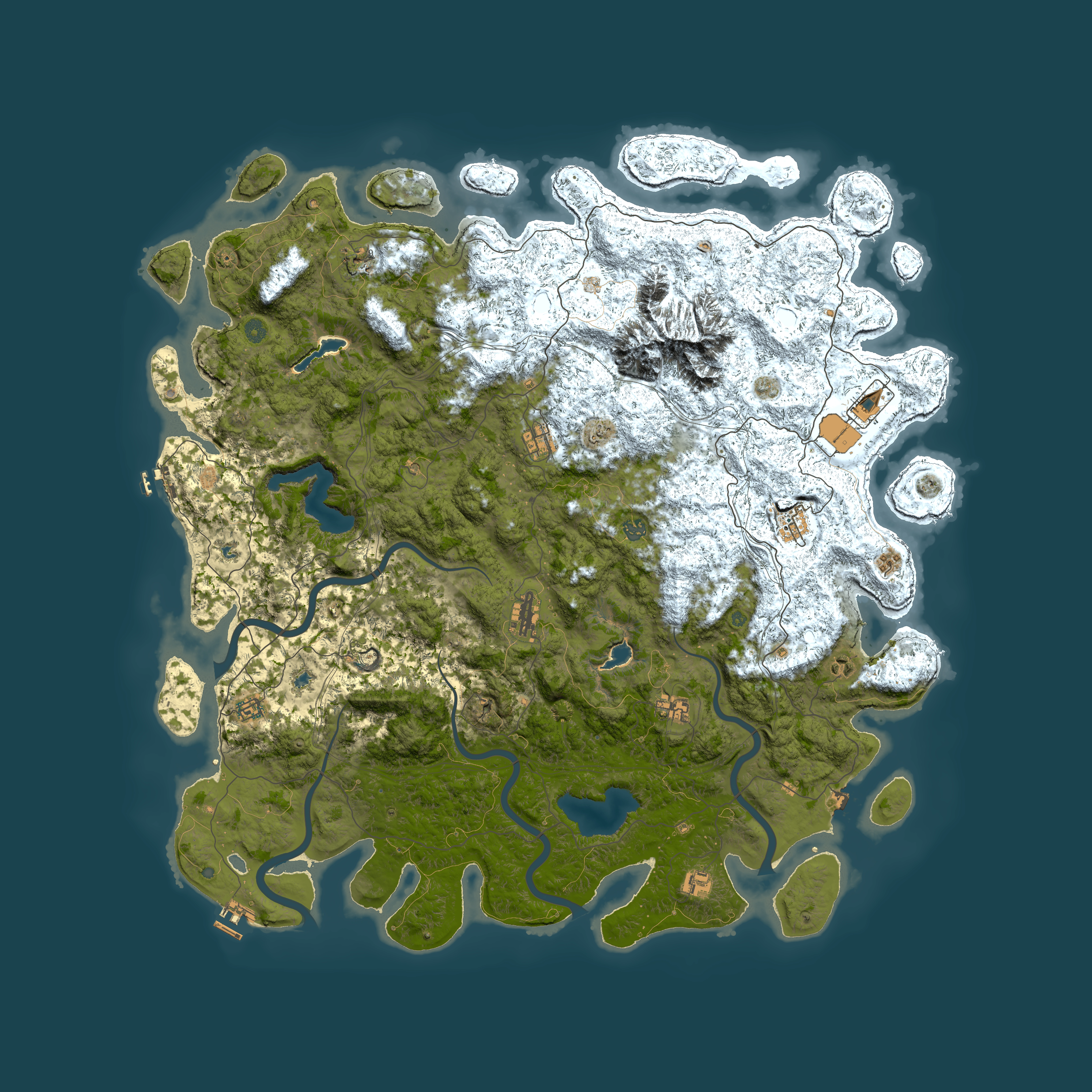 Full top-down render of Rust map seed 932413603, 5800x5800m