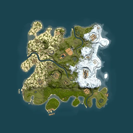 Rust map seed 1119540485, 3500x3500m top-down preview