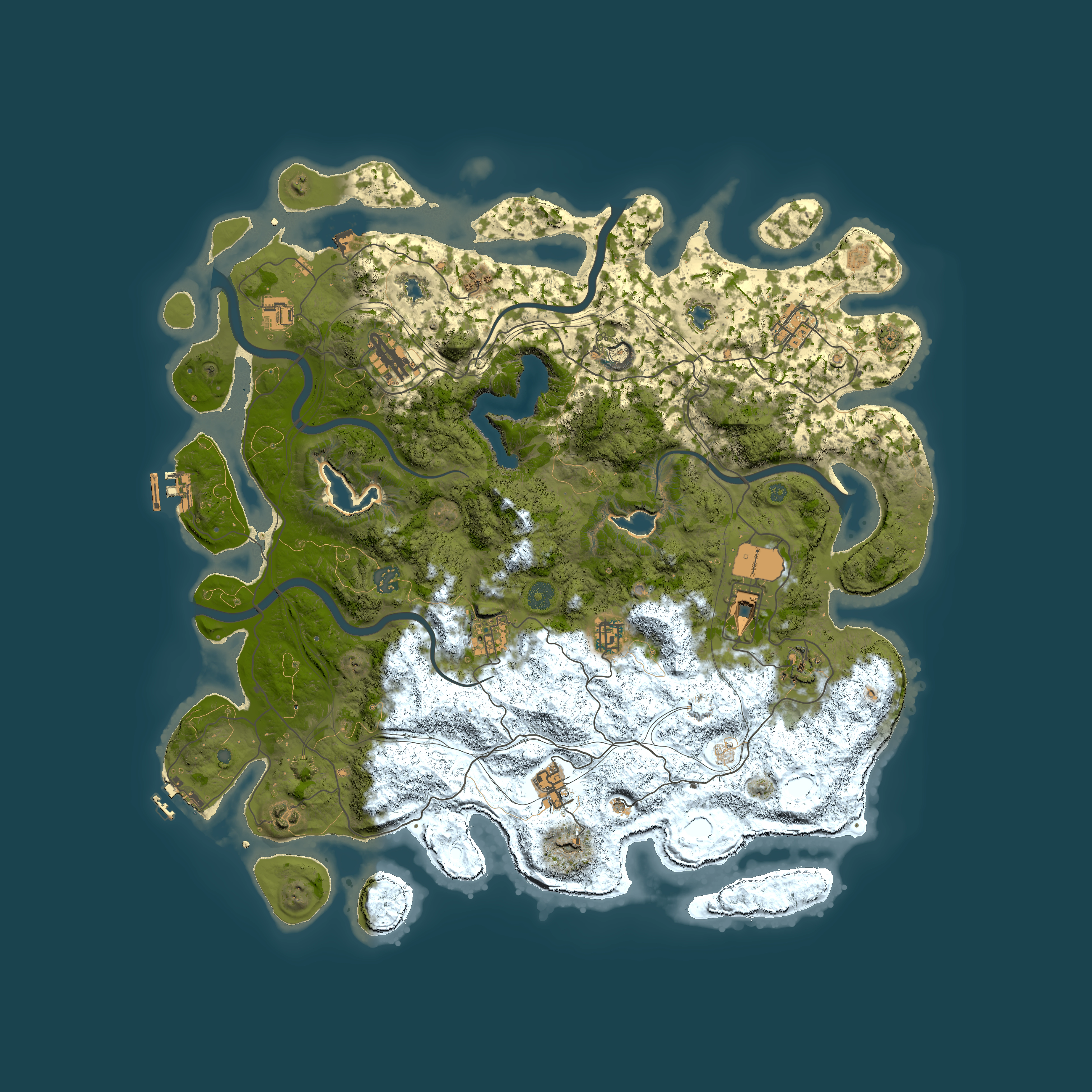 Full top-down render of Rust map seed 582136541, 4600x4600m