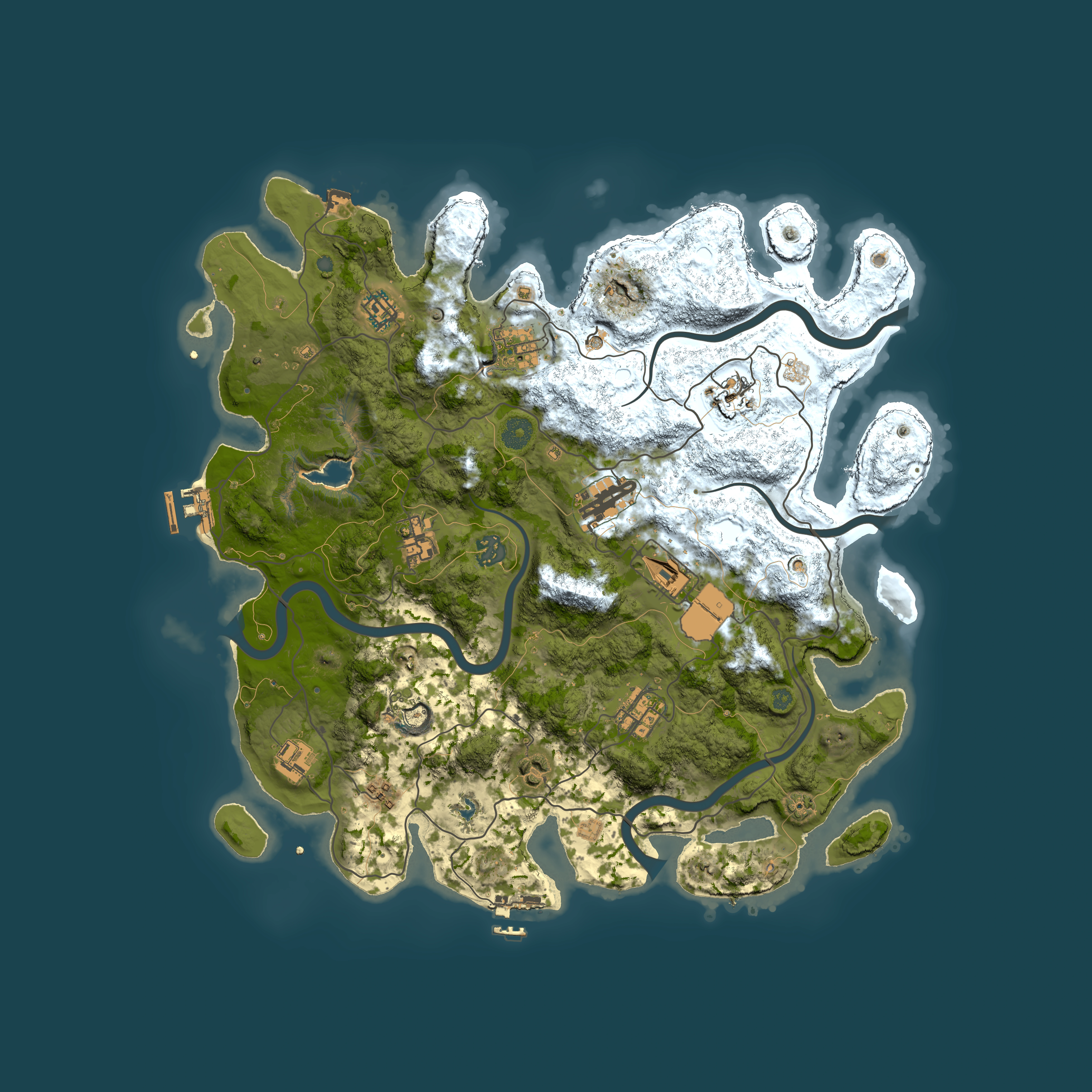 Full top-down render of Rust map seed 2015707158, 4050x4050m
