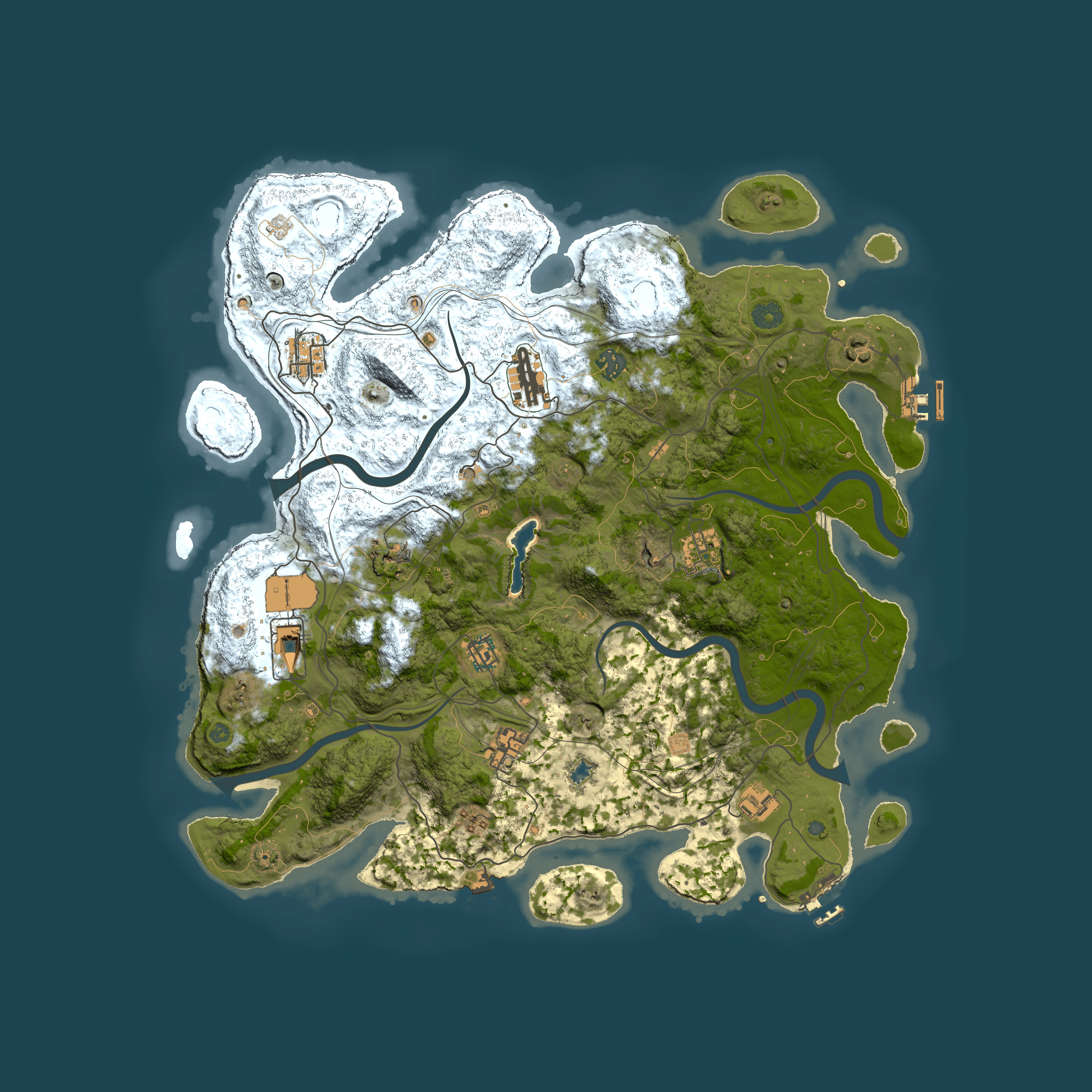 Full top-down render of Rust map seed 1019025948, 4350x4350m