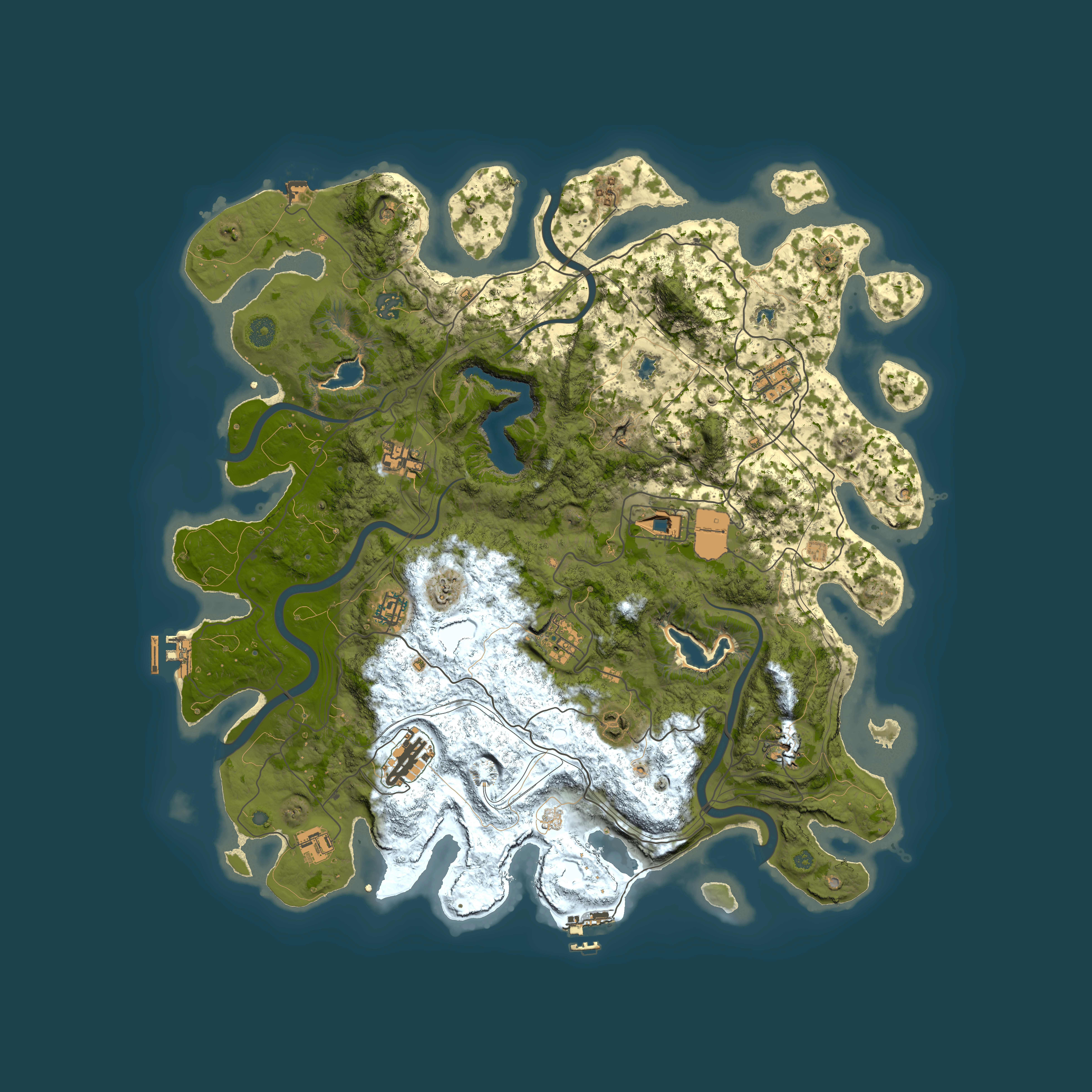 Full top-down render of Rust map seed 813116482, 4500x4500m