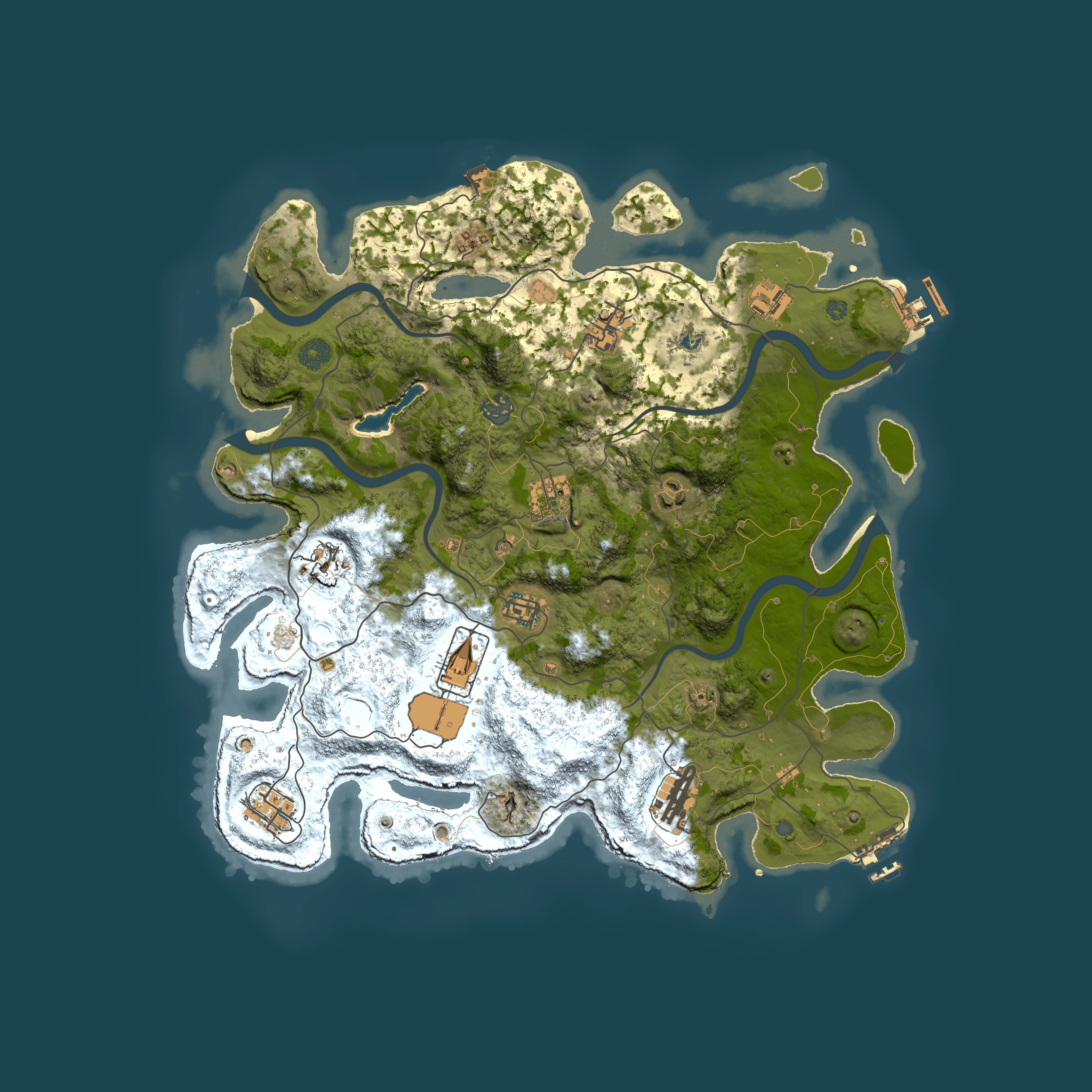 Full top-down render of Rust map seed 1031859305, 4050x4050m