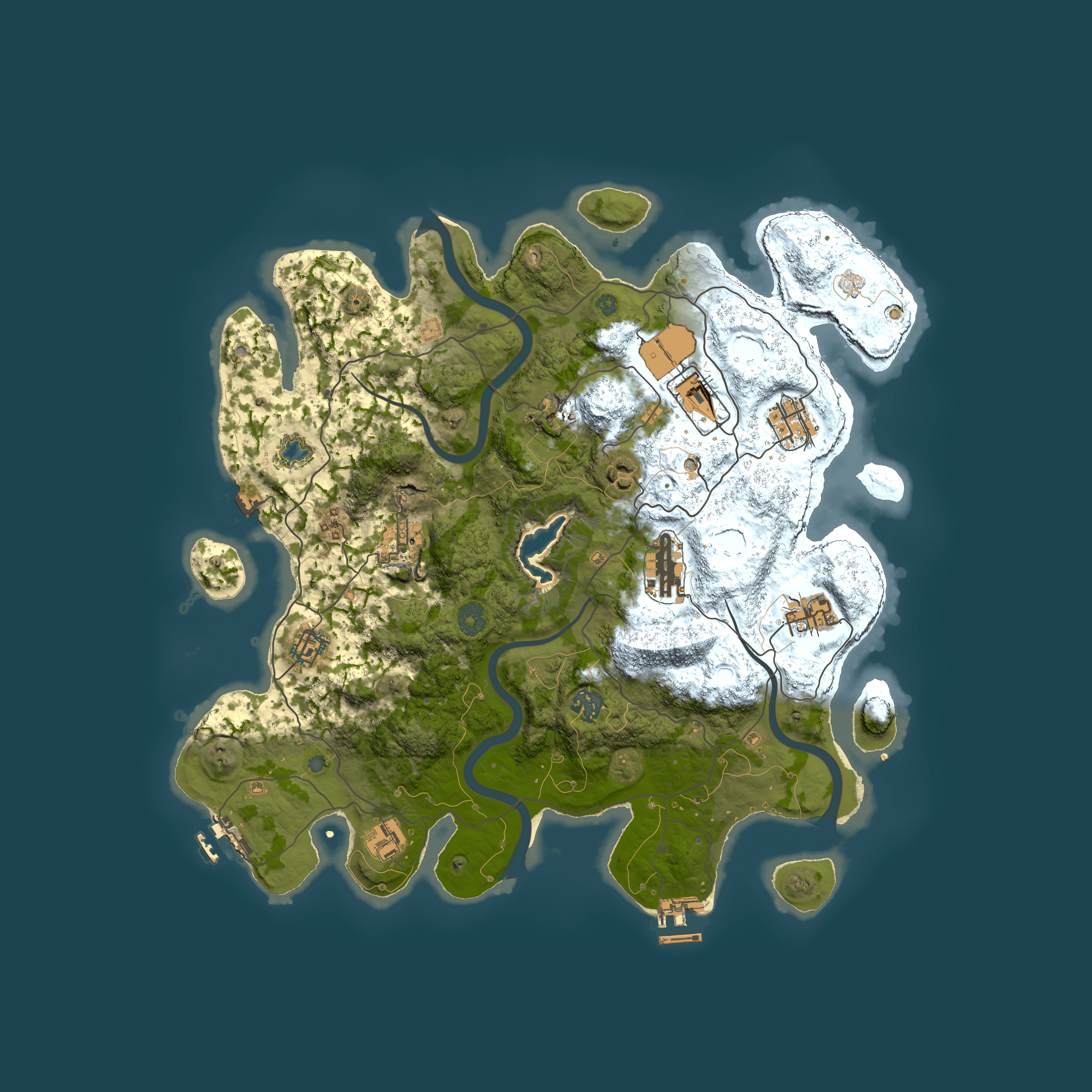 Full top-down render of Rust map seed 925644413, 4000x4000m