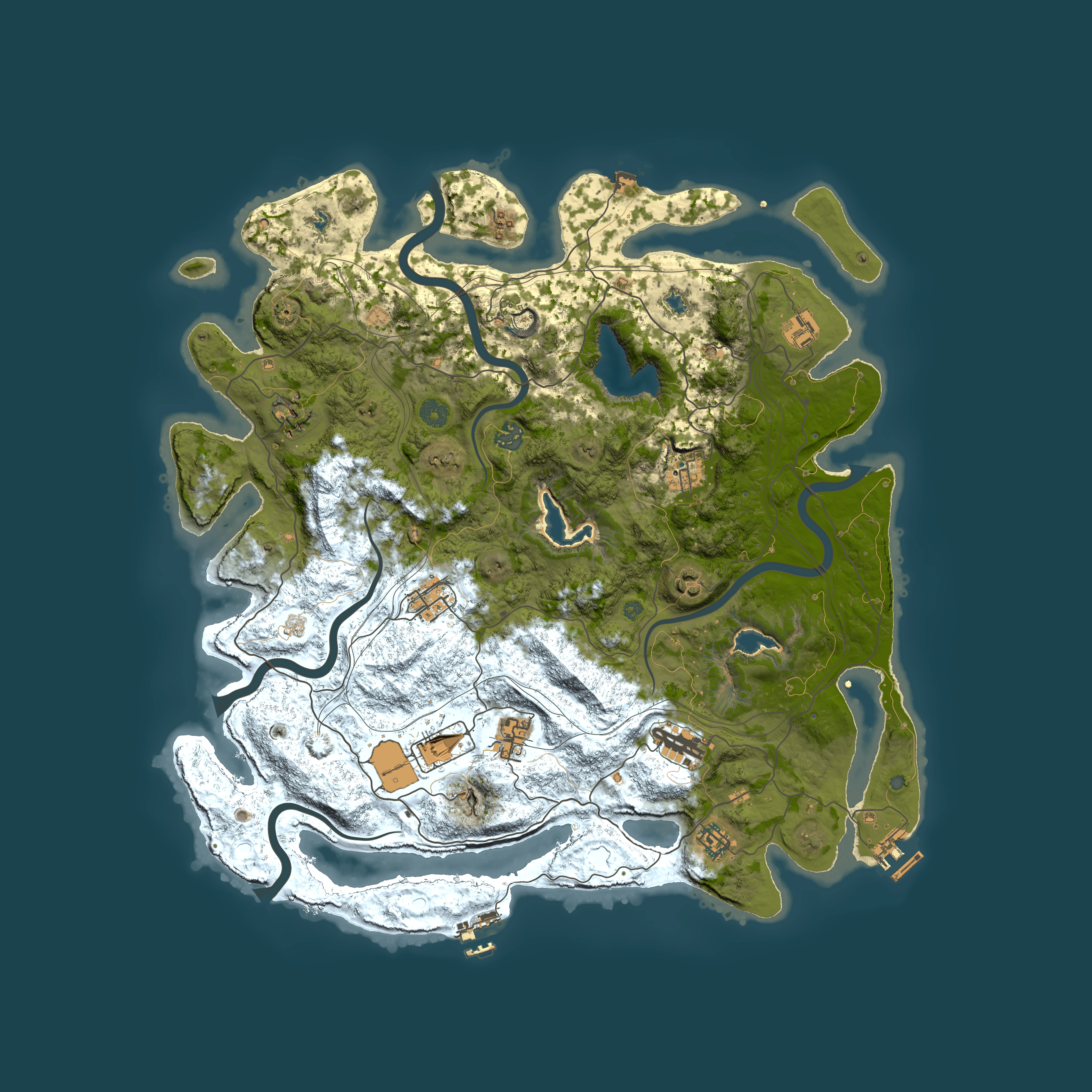 Full top-down render of Rust map seed 181257620, 4500x4500m